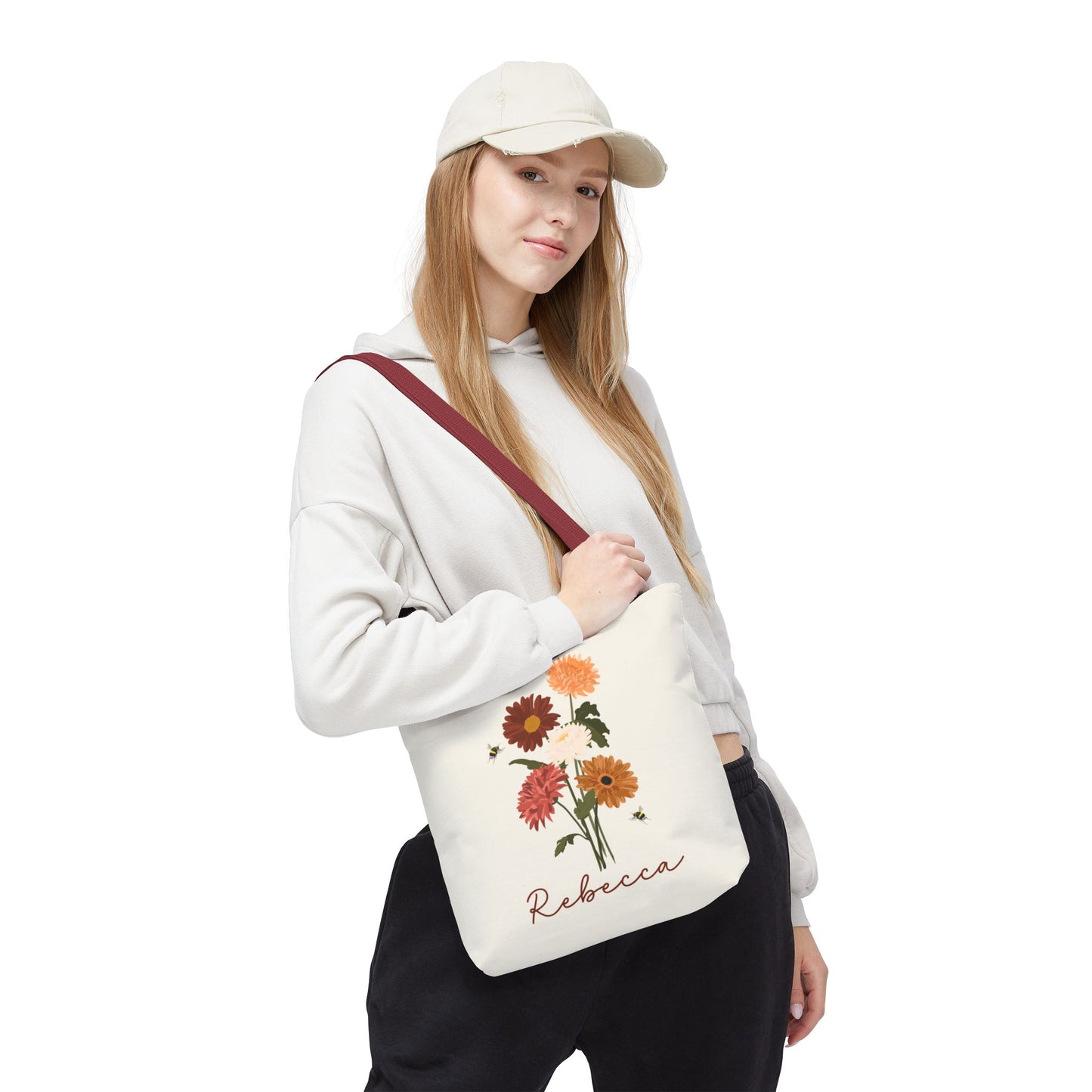 Personalized tote bag, Wildflower tote bag, Teacher tote bag, Custom Bridesmaid tote bag, Book lovers Bag, Personalized gift,  Flower tote.