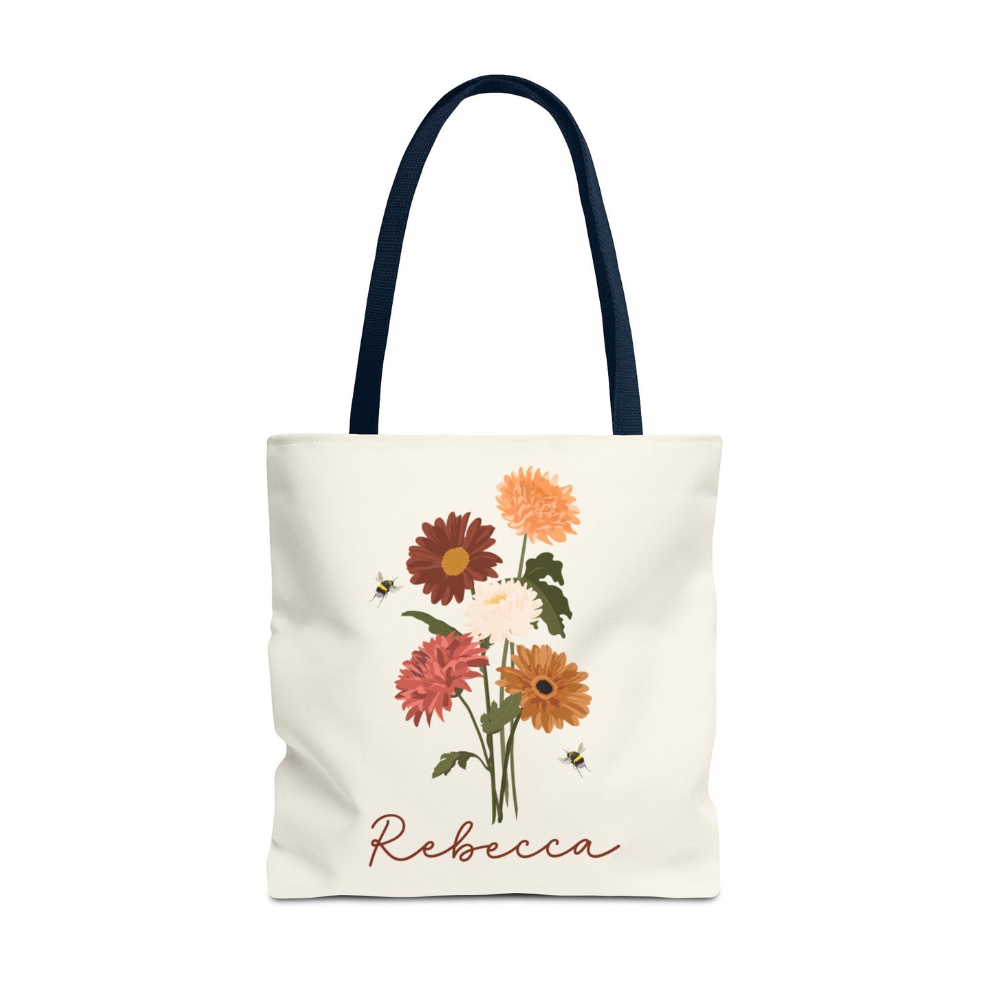 Personalized tote bag, Wildflower tote bag, Teacher tote bag, Custom Bridesmaid tote bag, Book lovers Bag, Personalized gift,  Flower tote.