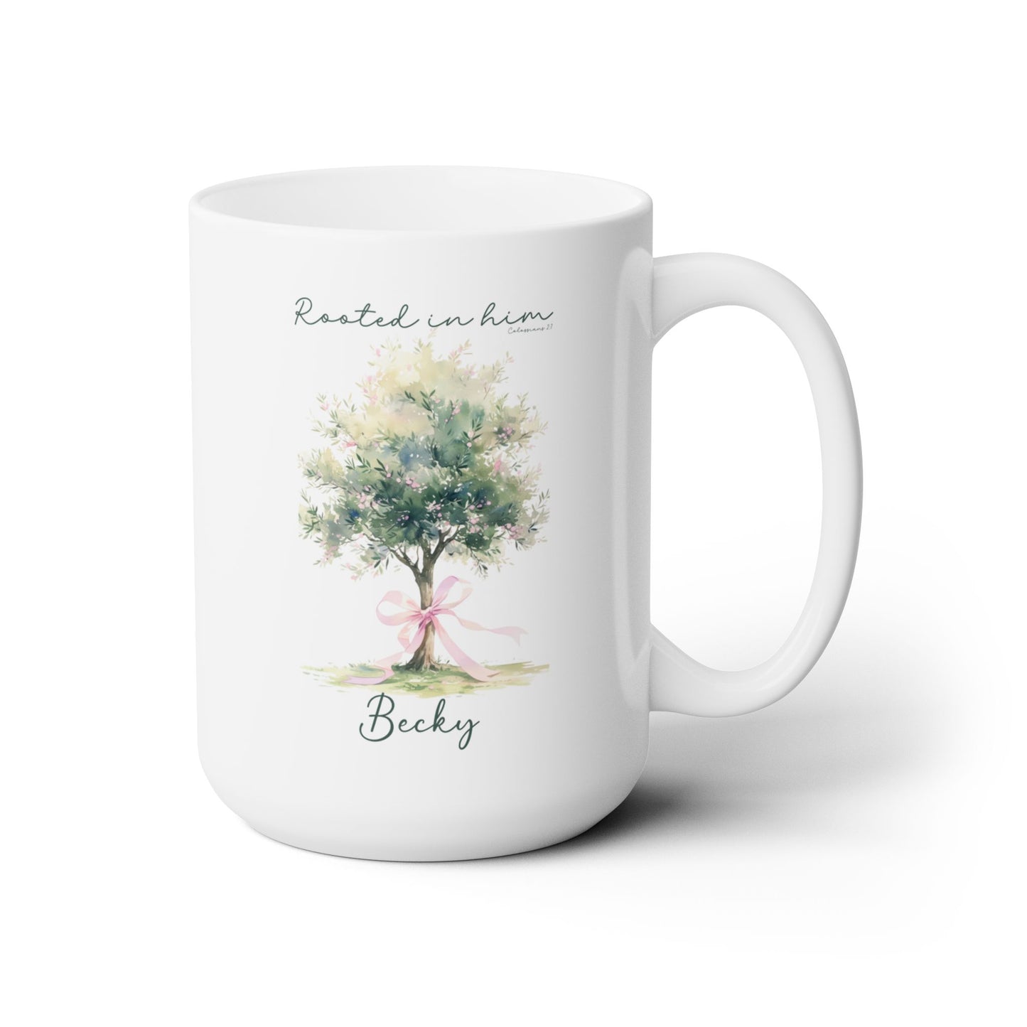Personalized Coffee mug. Faith mugs, Bible verse mugs, Custom name gifts, Cristian mug, Inspirational gifts, mugs for her, Rooted in him.