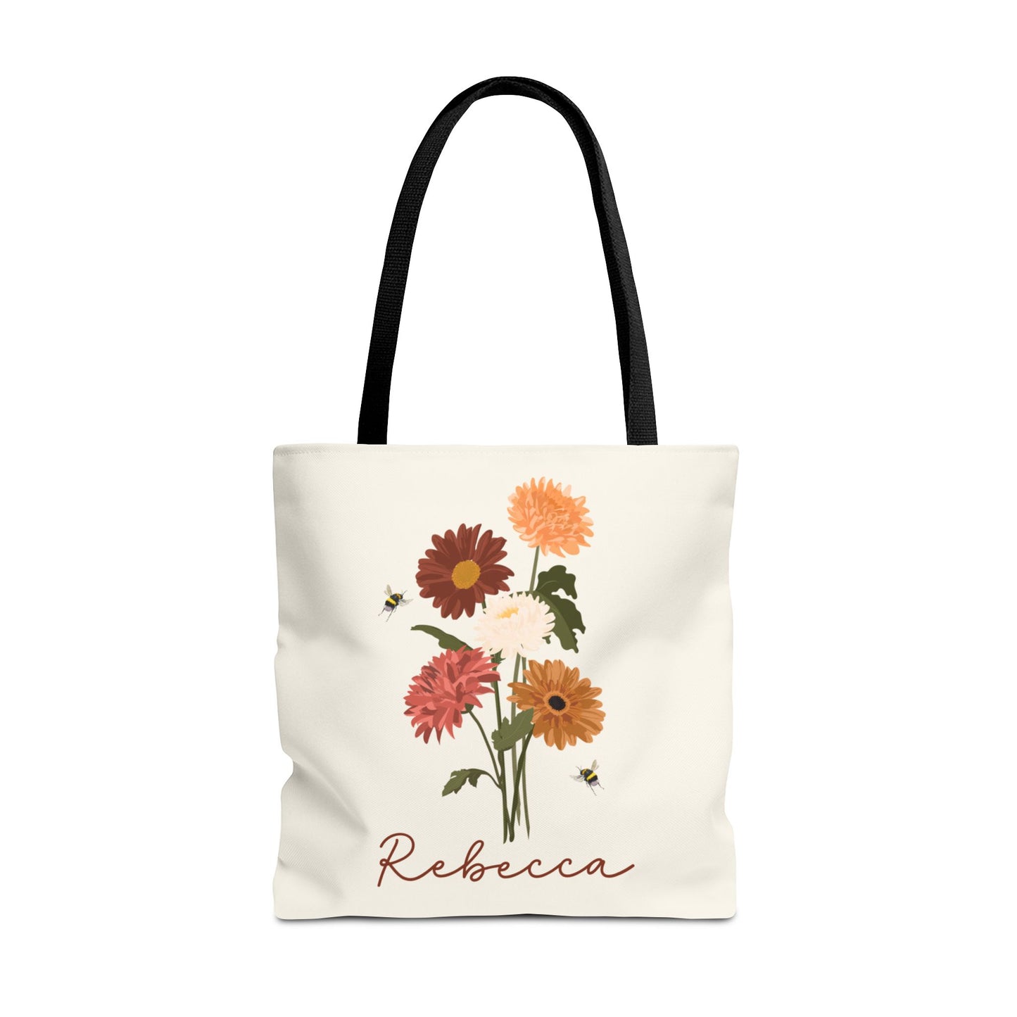Personalized tote bag, Wildflower tote bag, Teacher tote bag, Custom Bridesmaid tote bag, Book lovers Bag, Personalized gift,  Flower tote.