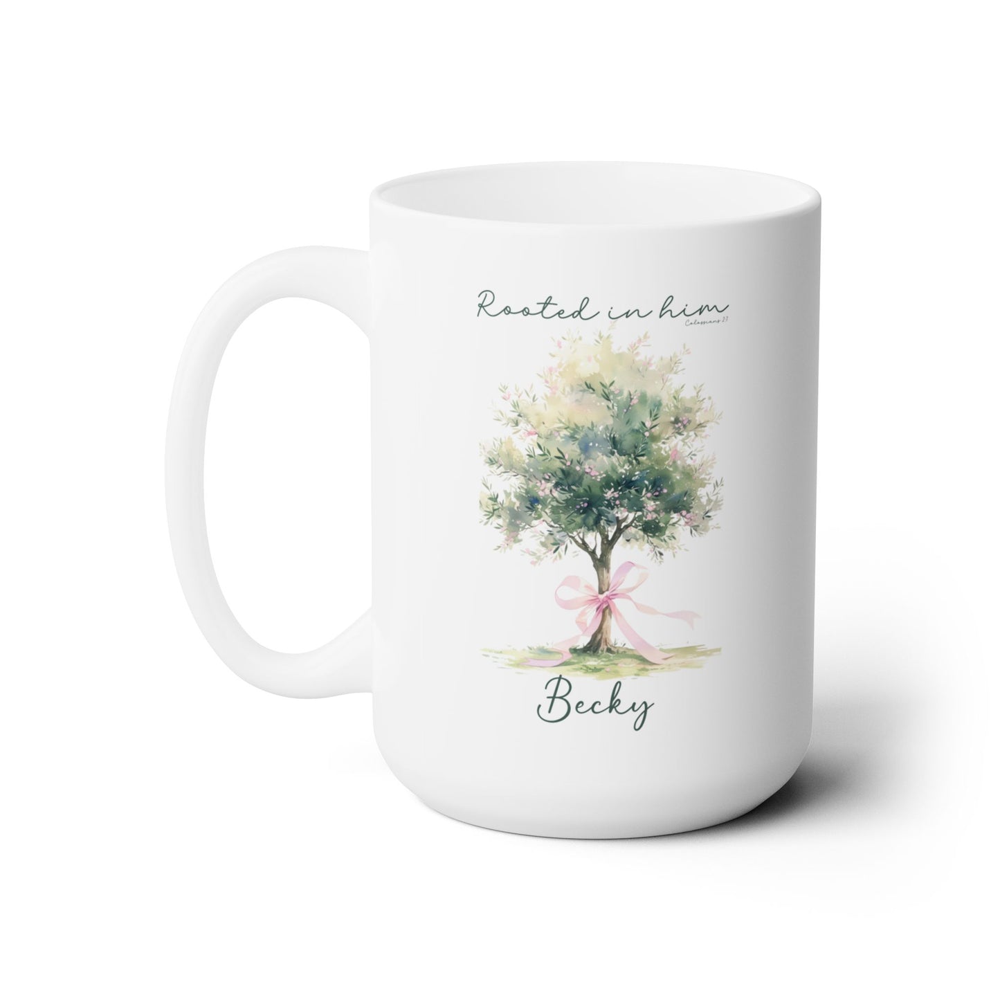 Personalized Coffee mug. Faith mugs, Bible verse mugs, Custom name gifts, Cristian mug, Inspirational gifts, mugs for her, Rooted in him.