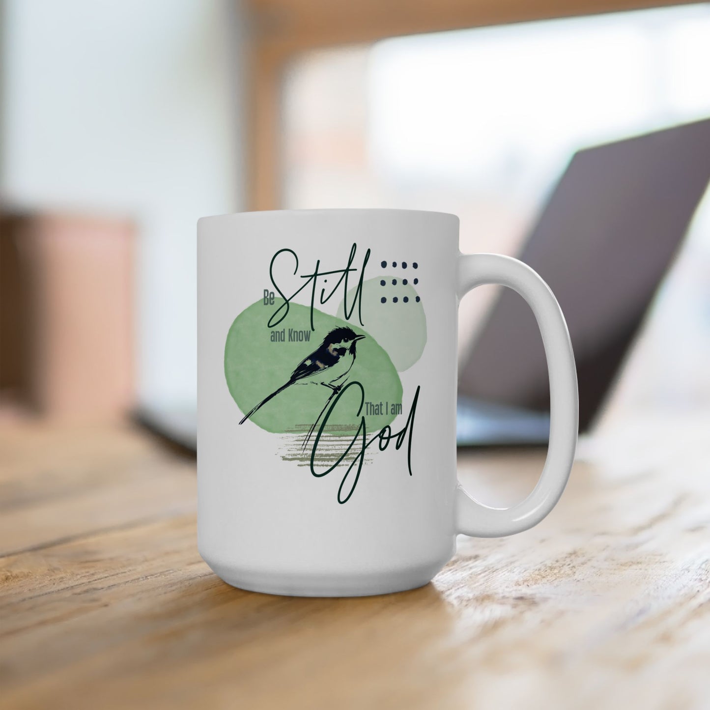 Be Still and Know, coffee mug, Boho Bird mug, Bible verse mug, inspirational Christian Faith mug, religious gift, bird or nature lovers mug.
