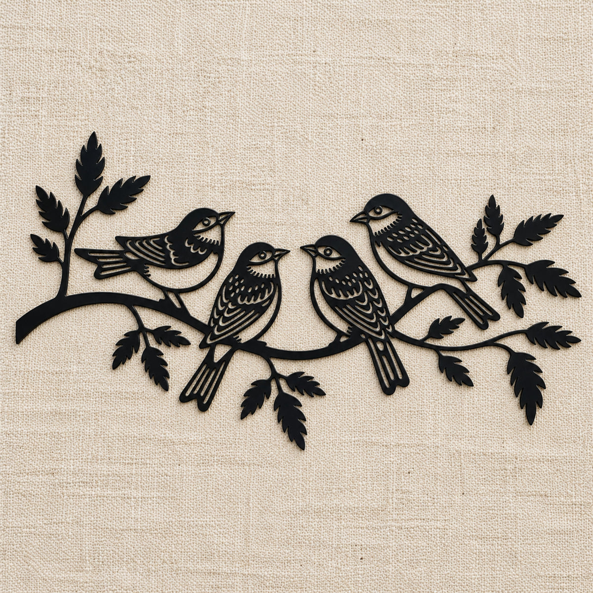 Birds on Branch Metal Art, Four Birds Metal Sign, Bird Lover Gift, Nature Inspired Wall Decor, Rustic Farmhouse Garden Decor, Nature lovers.