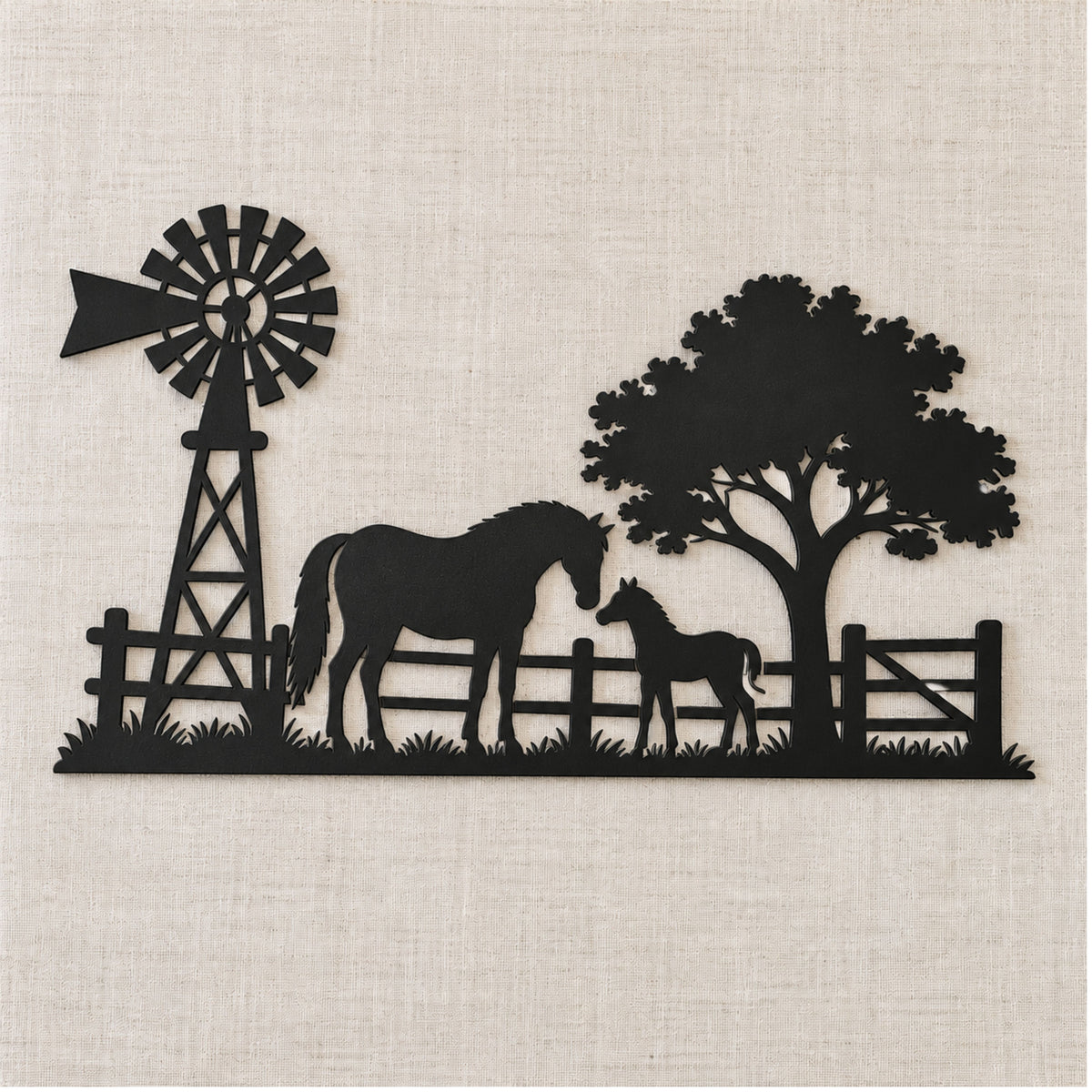 Horse and Foal Metal Wall Art, Farmhouse Horse Decor, Rustic Ranch Sign, Western Country Wall Art, Horse Lover Gift