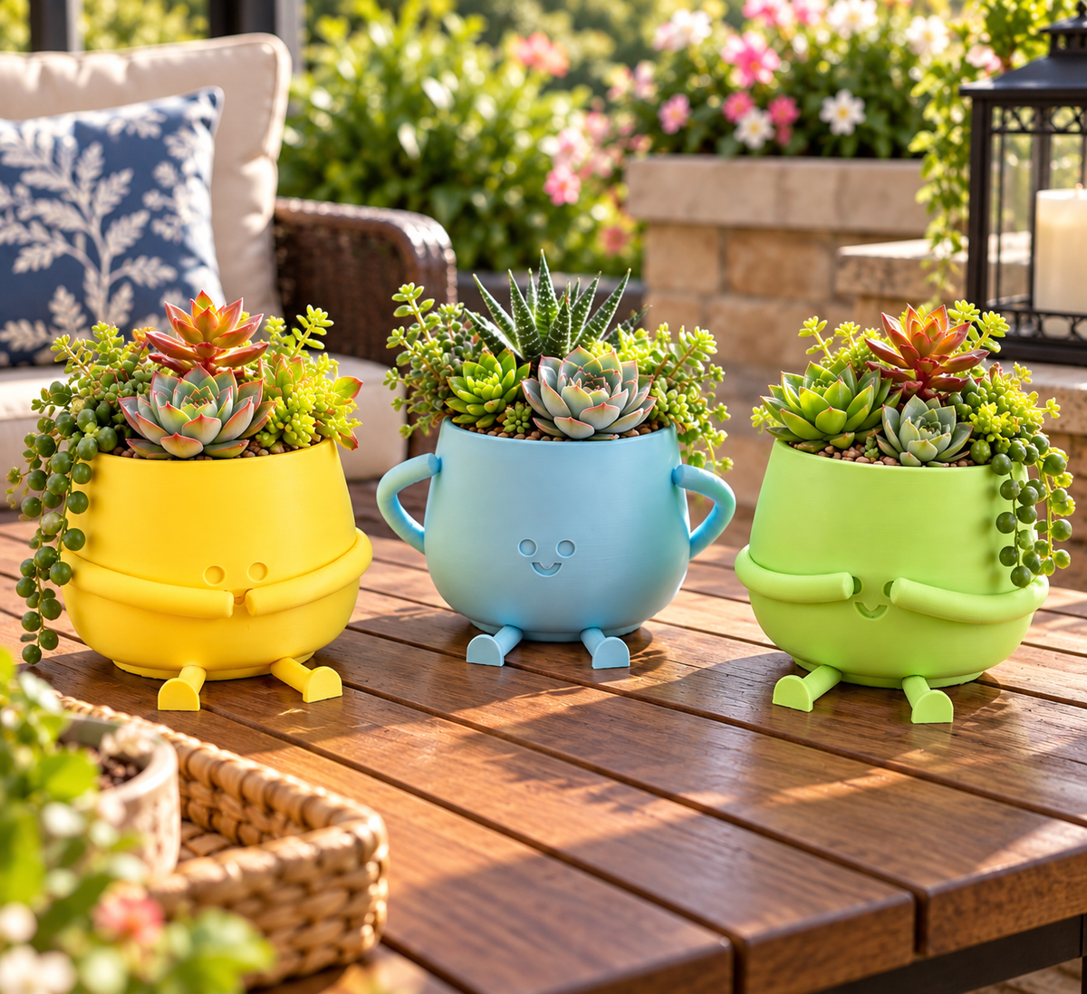 Hear No Evil See No Evil Speak No Evil Planter Set | 3D Printed Succulent Pots | Funny Plant Pots | Colorful Planters | Set of 3