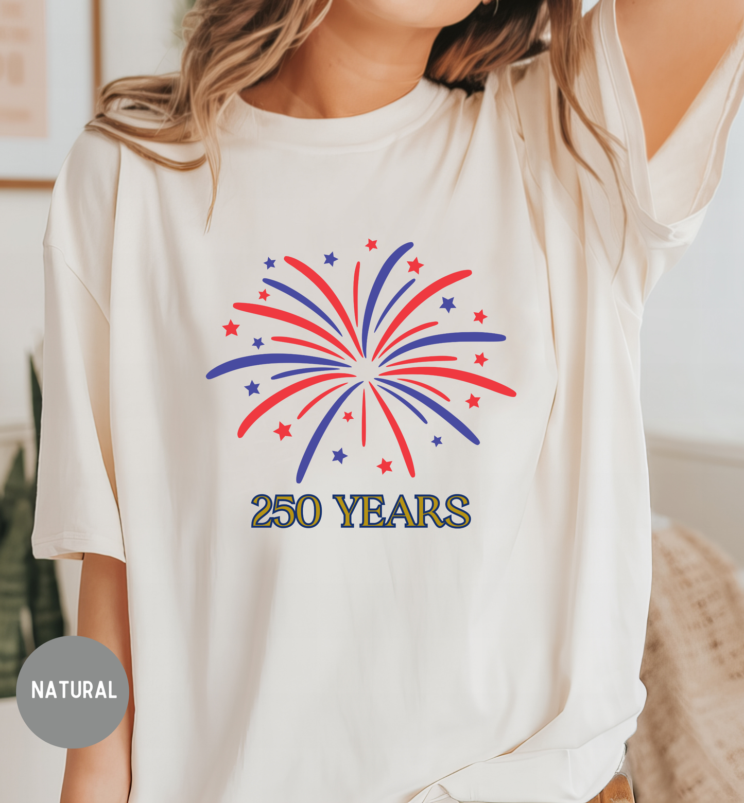 America 250 Years Shirt, Patriotic Fireworks T-Shirt, USA Anniversary Tee, 4th of July Celebration Shirt, USA pride, Womans Tee, BBQ shirt