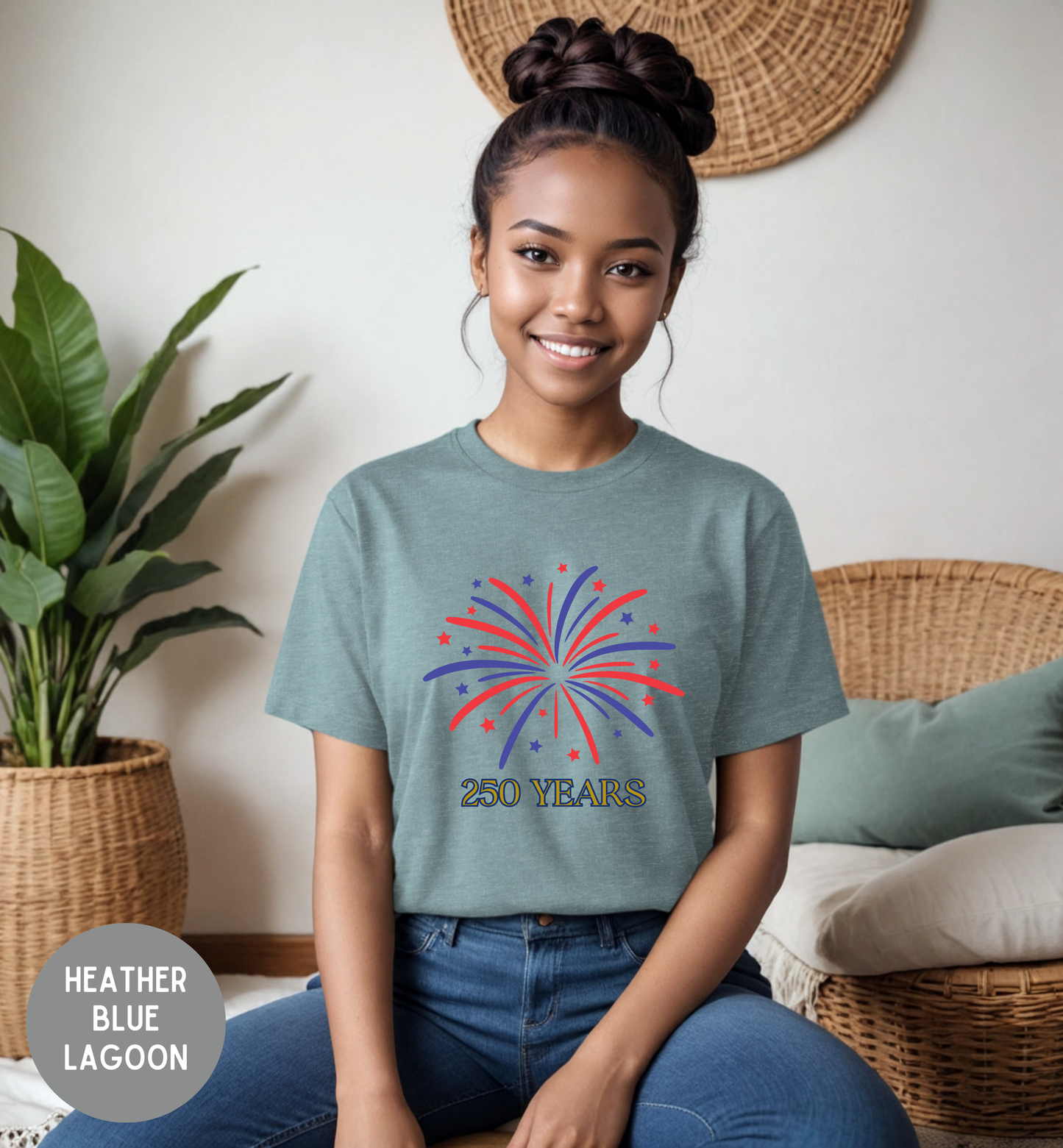 America 250 Years Shirt, Patriotic Fireworks T-Shirt, USA Anniversary Tee, 4th of July Celebration Shirt, USA pride, Womans Tee, BBQ shirt