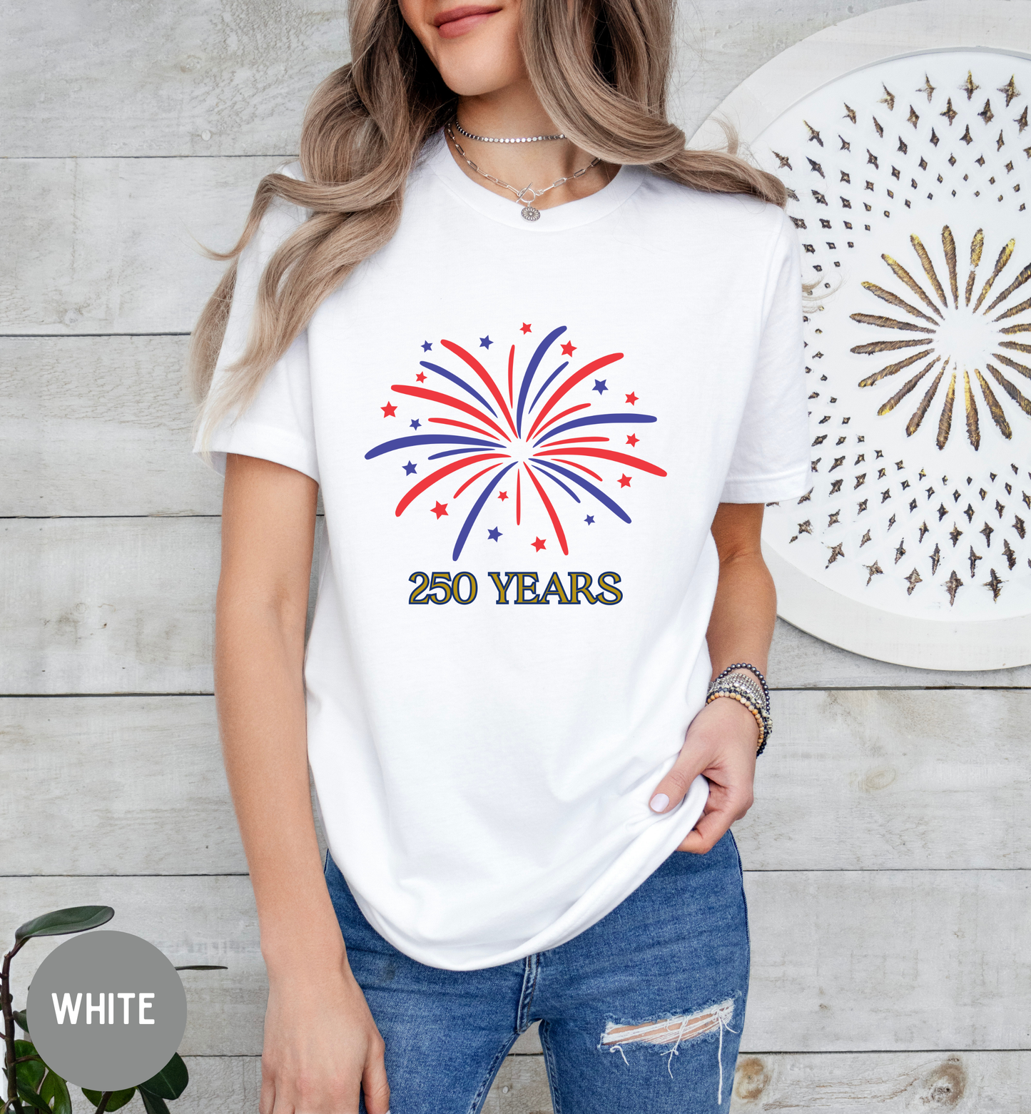 America 250 Years Shirt, Patriotic Fireworks T-Shirt, USA Anniversary Tee, 4th of July Celebration Shirt, USA pride, Womans Tee, BBQ shirt