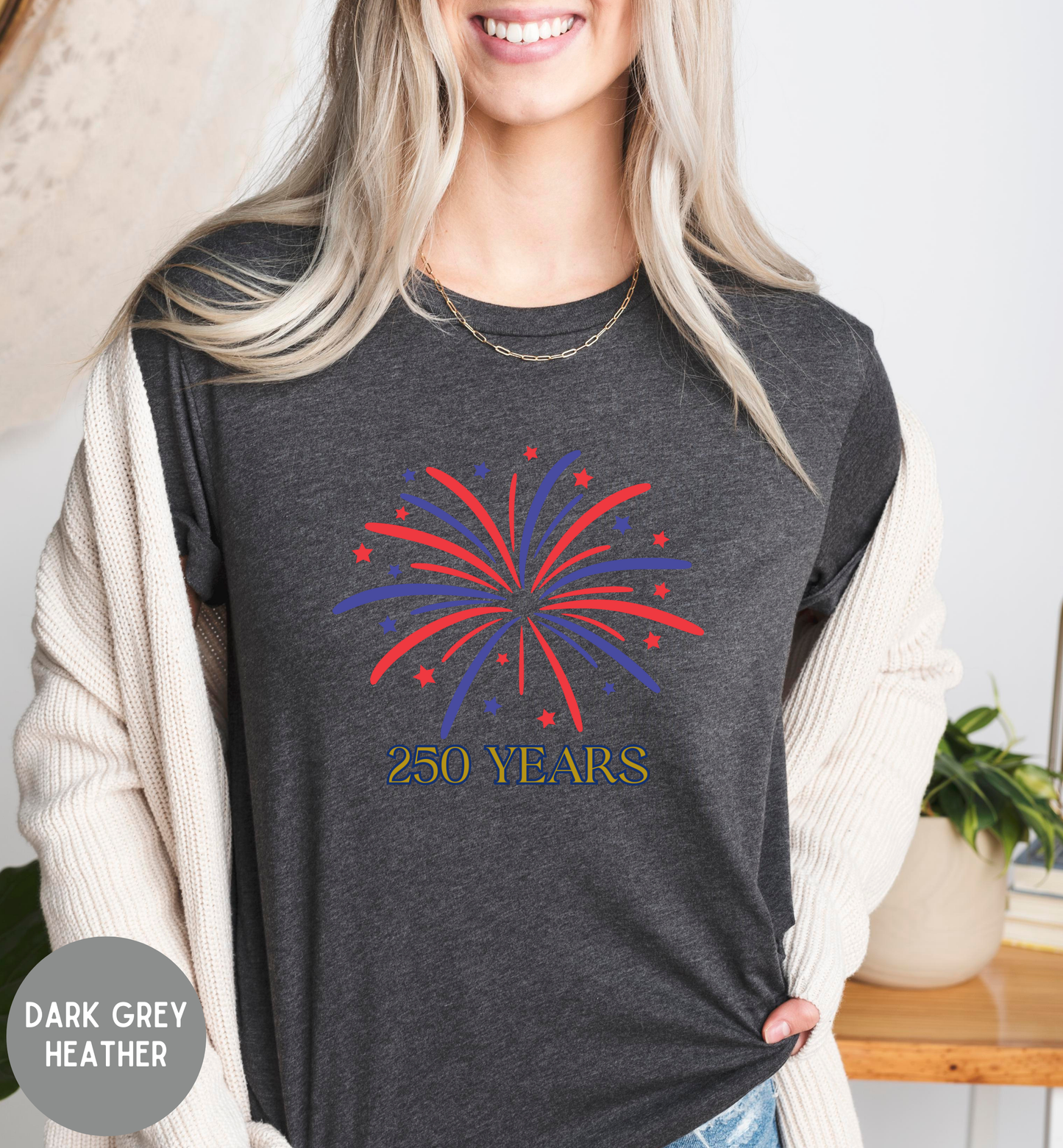 America 250 Years Shirt, Patriotic Fireworks T-Shirt, USA Anniversary Tee, 4th of July Celebration Shirt, USA pride, Womans Tee, BBQ shirt