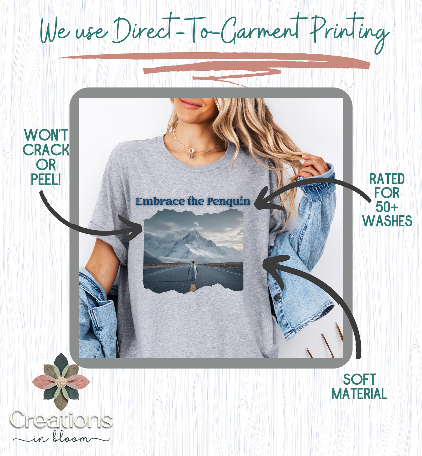 Embrace the Penguin T-Shirt, Funny Inspirational Penguin Shirt, Journey, Mountain Road Graphic Tee, Nature Lover, Unisex Shirt