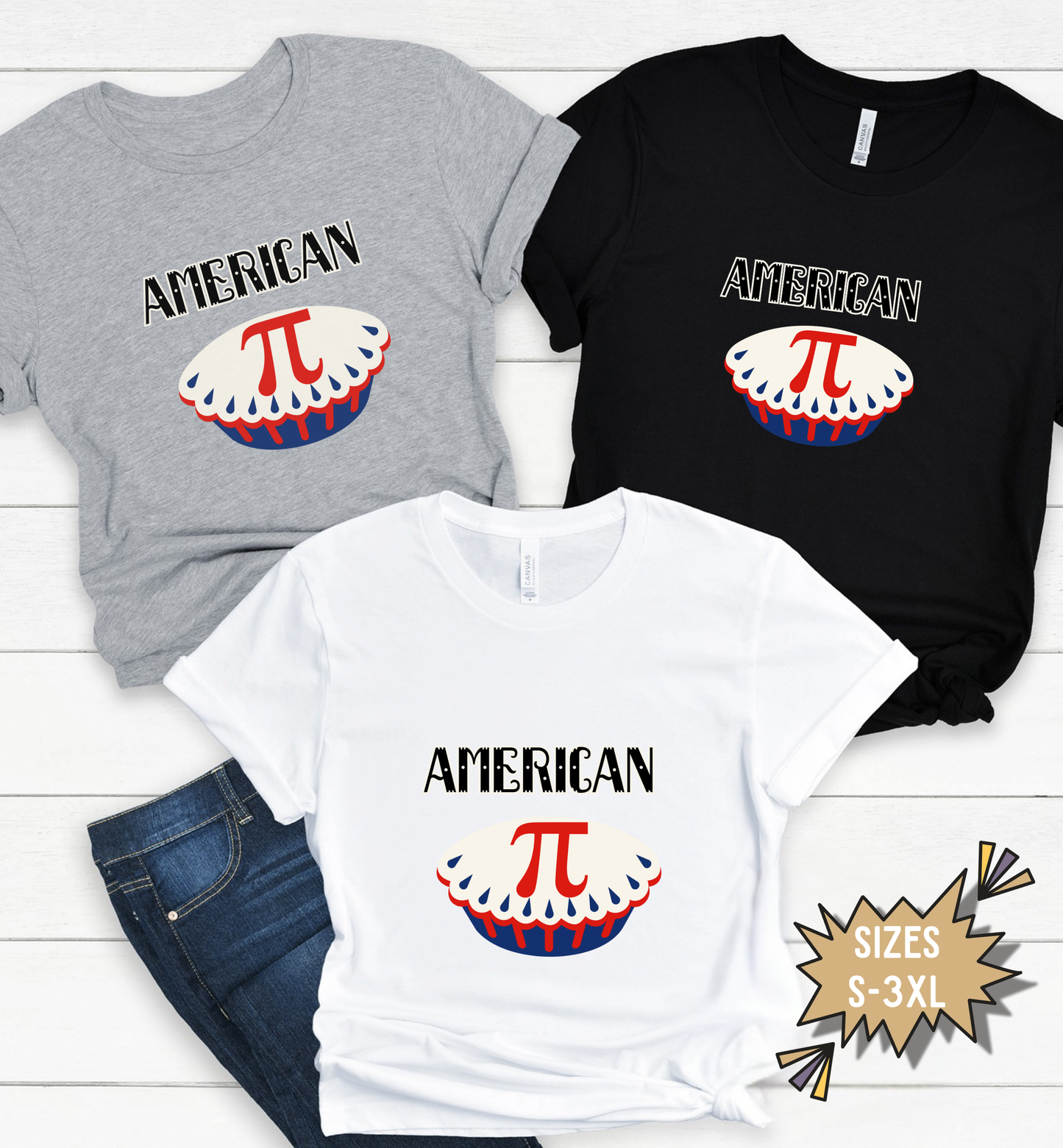 American Pi T-Shirt | Funny Patriotic Math Shirt | Fourth of July Pie Tee | Unisex Americana Graphic Shirt