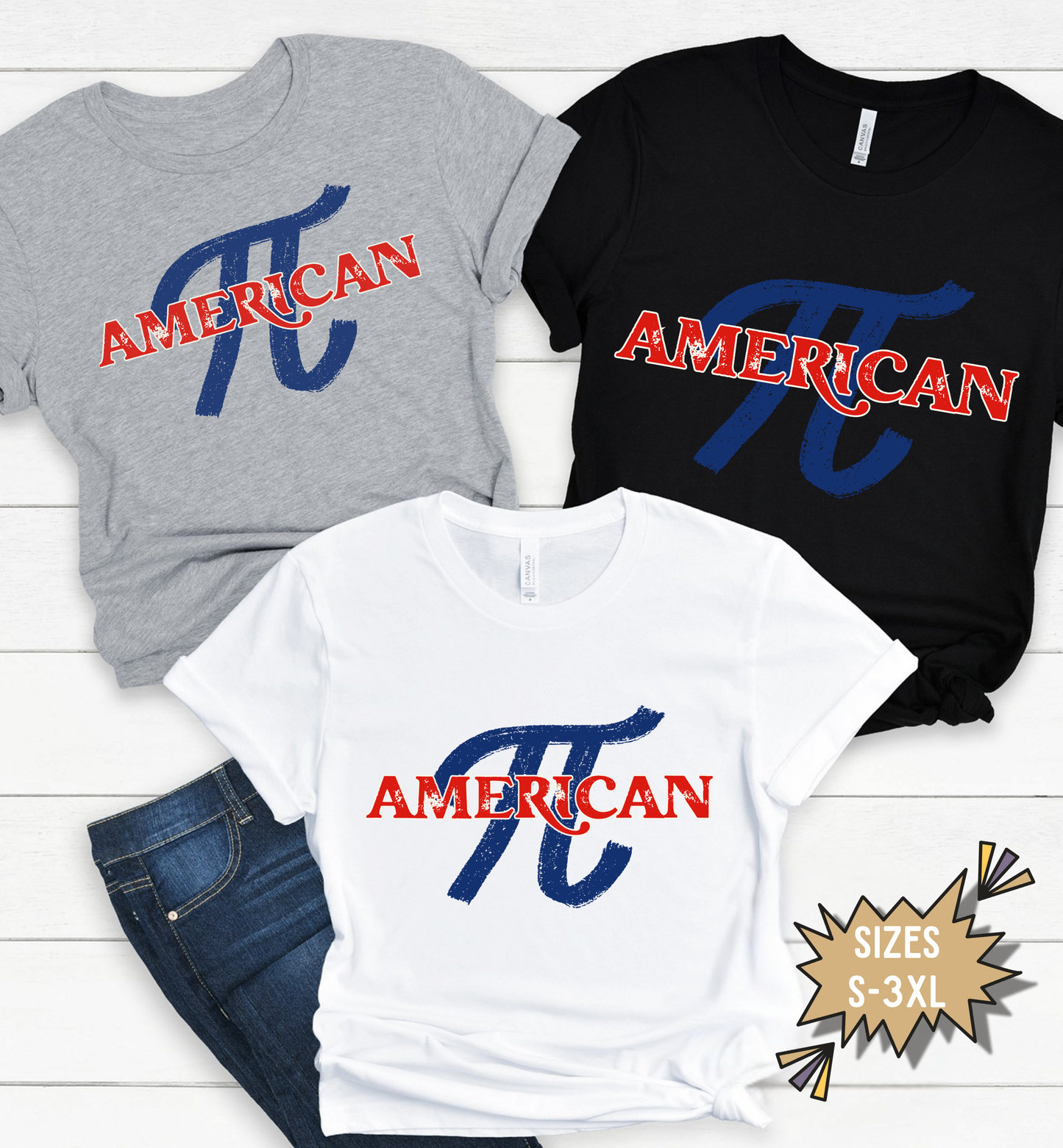 American Pi T-Shirt | Patriotic Math Shirt | Funny Americana Graphic Tee | Fourth of July Unisex Shirt