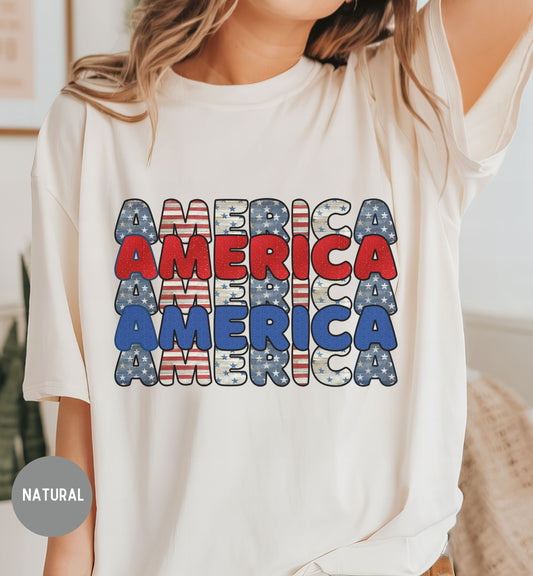 America Patriotic TShirt, Red White Blue, USA Graphic Tee, Fourth of July Shirt, Patriotic tee, Stars and Stripes, Americas 250th, USA Pride
