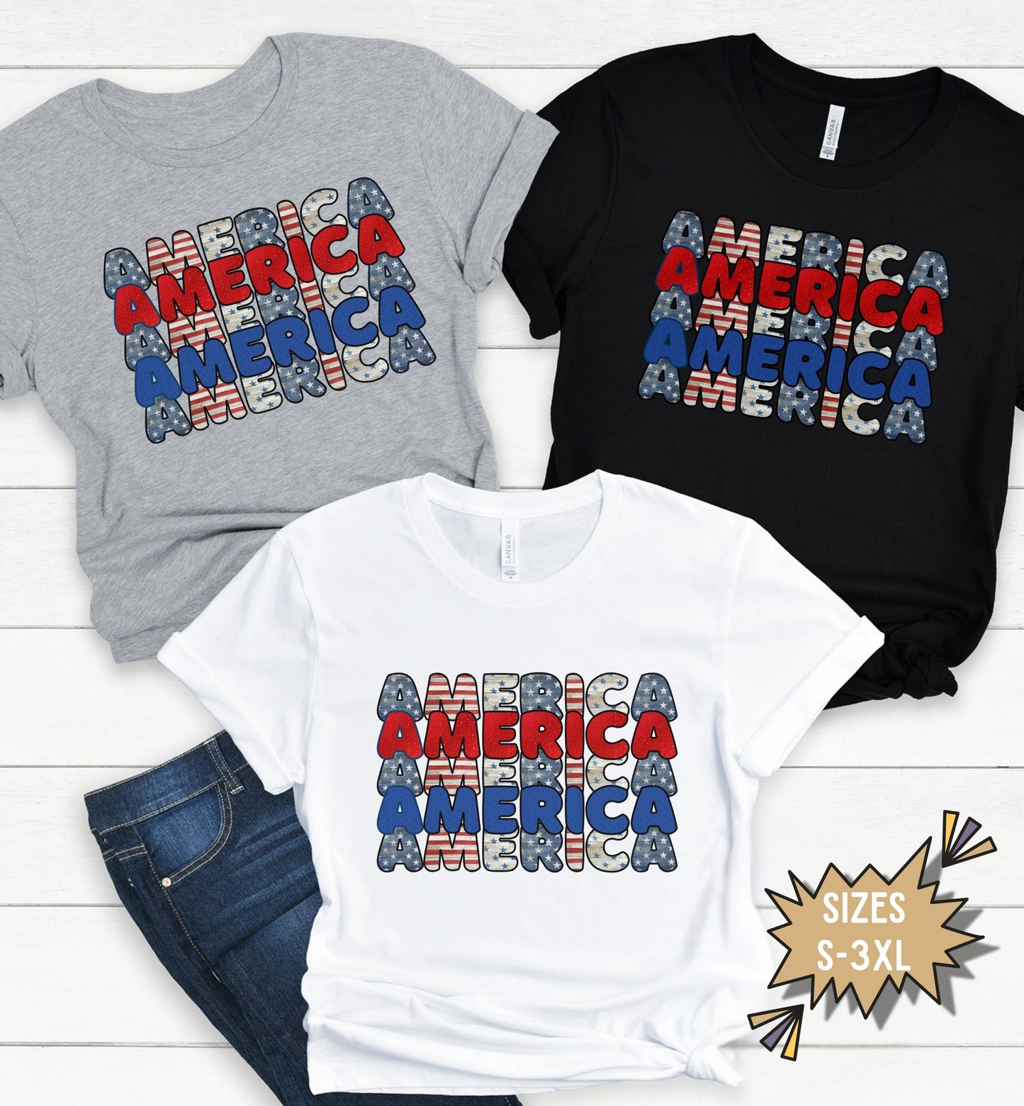 America Patriotic TShirt, Red White Blue, USA Graphic Tee, Fourth of July Shirt, Patriotic tee, Stars and Stripes, Americas 250th, USA Pride