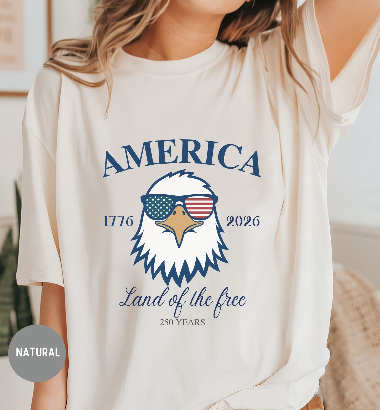 Land of the Free, America 1776-2026 tee, Red White Blue, American Eagle Tee, Fourth of July Shirt, Patriotic tee, Stars and Stripes, USA tee