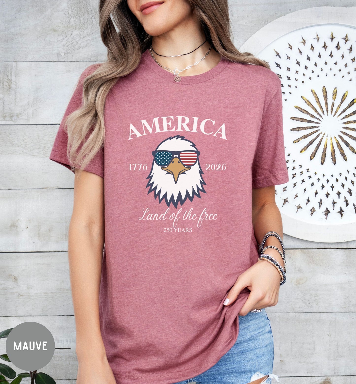 Land of the Free, America 1776-2026 tee, Red White Blue, American Eagle Tee, Fourth of July Shirt, Patriotic tee, Stars and Stripes, USA tee