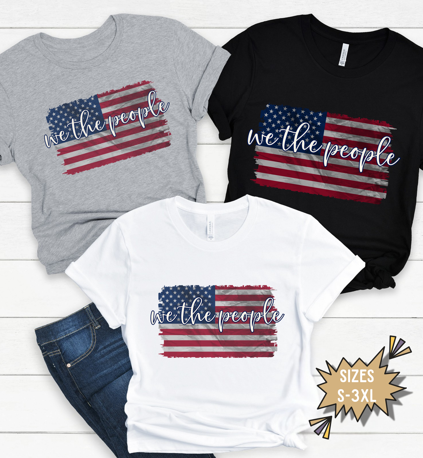 We The People Patriotic T-Shirt | Vintage American Flag Shirt | Freedom Graphic Tee | USA Constitution Shirt | Unisex Fourth of July Tee