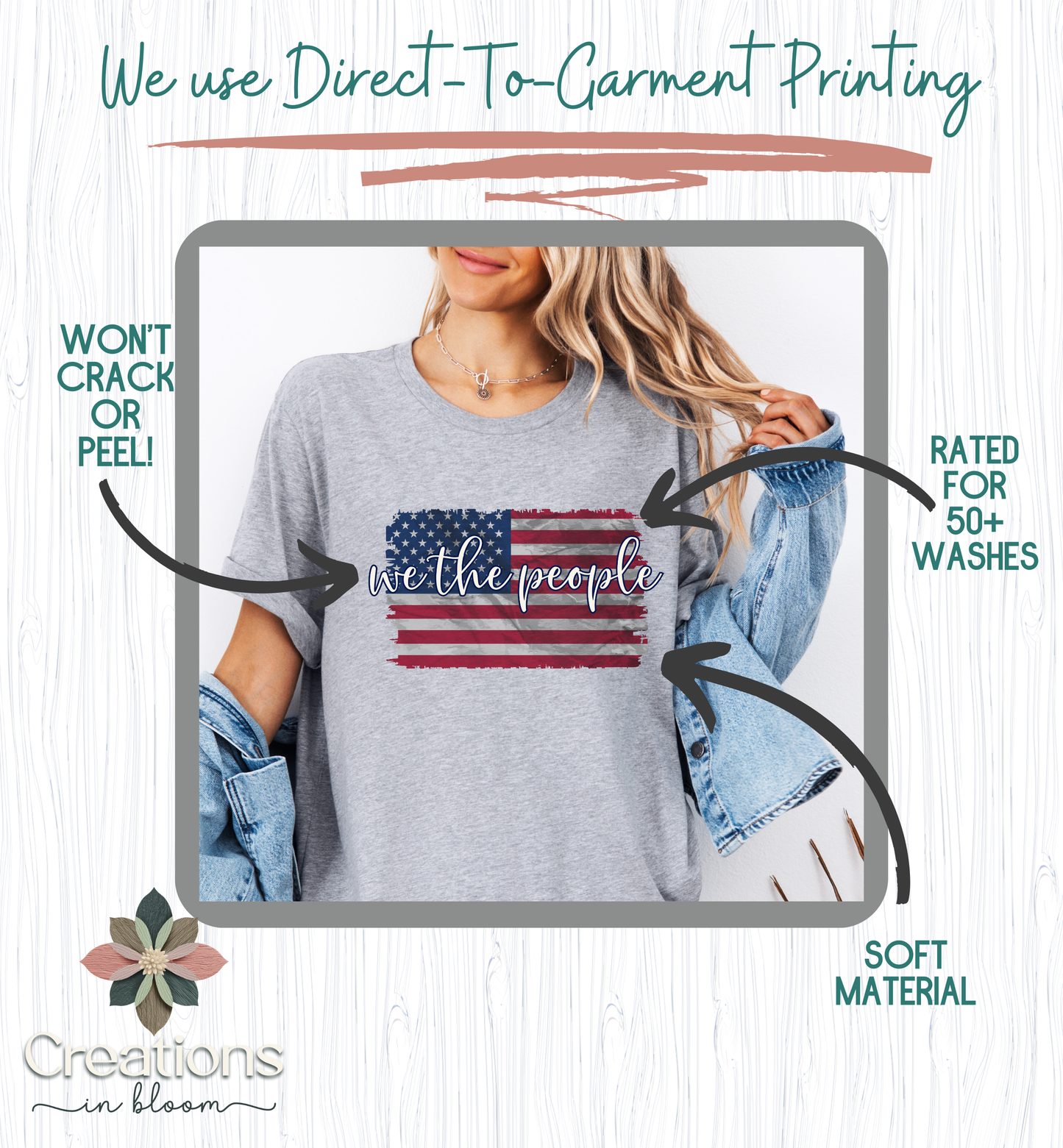 We The People Patriotic T-Shirt | Vintage American Flag Shirt | Freedom Graphic Tee | USA Constitution Shirt | Unisex Fourth of July Tee