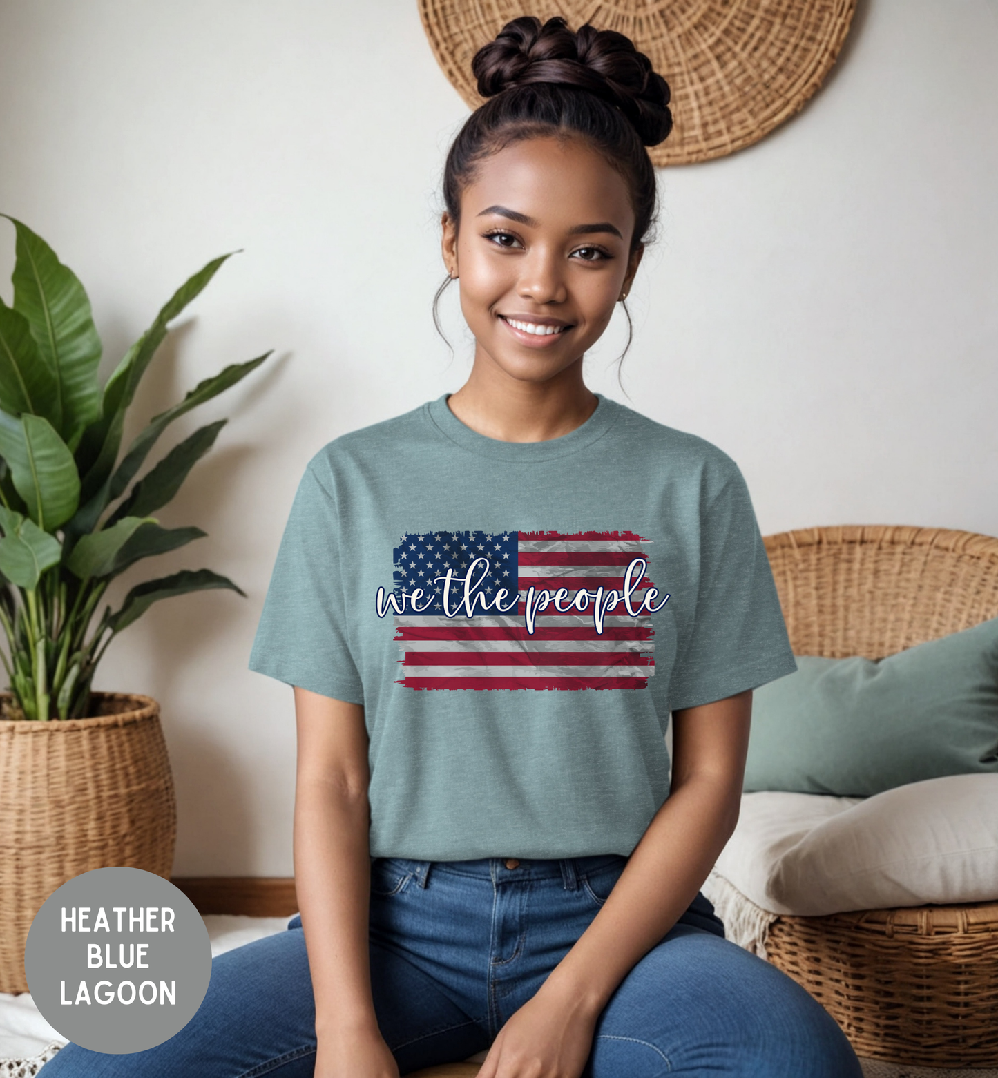 We The People Patriotic T-Shirt | Vintage American Flag Shirt | Freedom Graphic Tee | USA Constitution Shirt | Unisex Fourth of July Tee