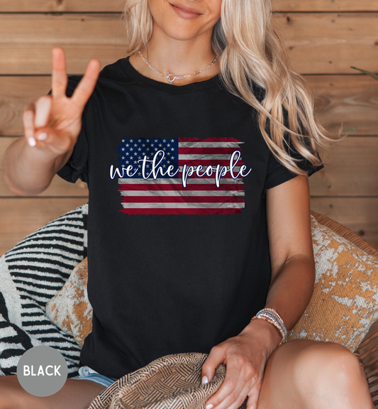 We The People Patriotic T-Shirt | Vintage American Flag Shirt | Freedom Graphic Tee | USA Constitution Shirt | Unisex Fourth of July Tee