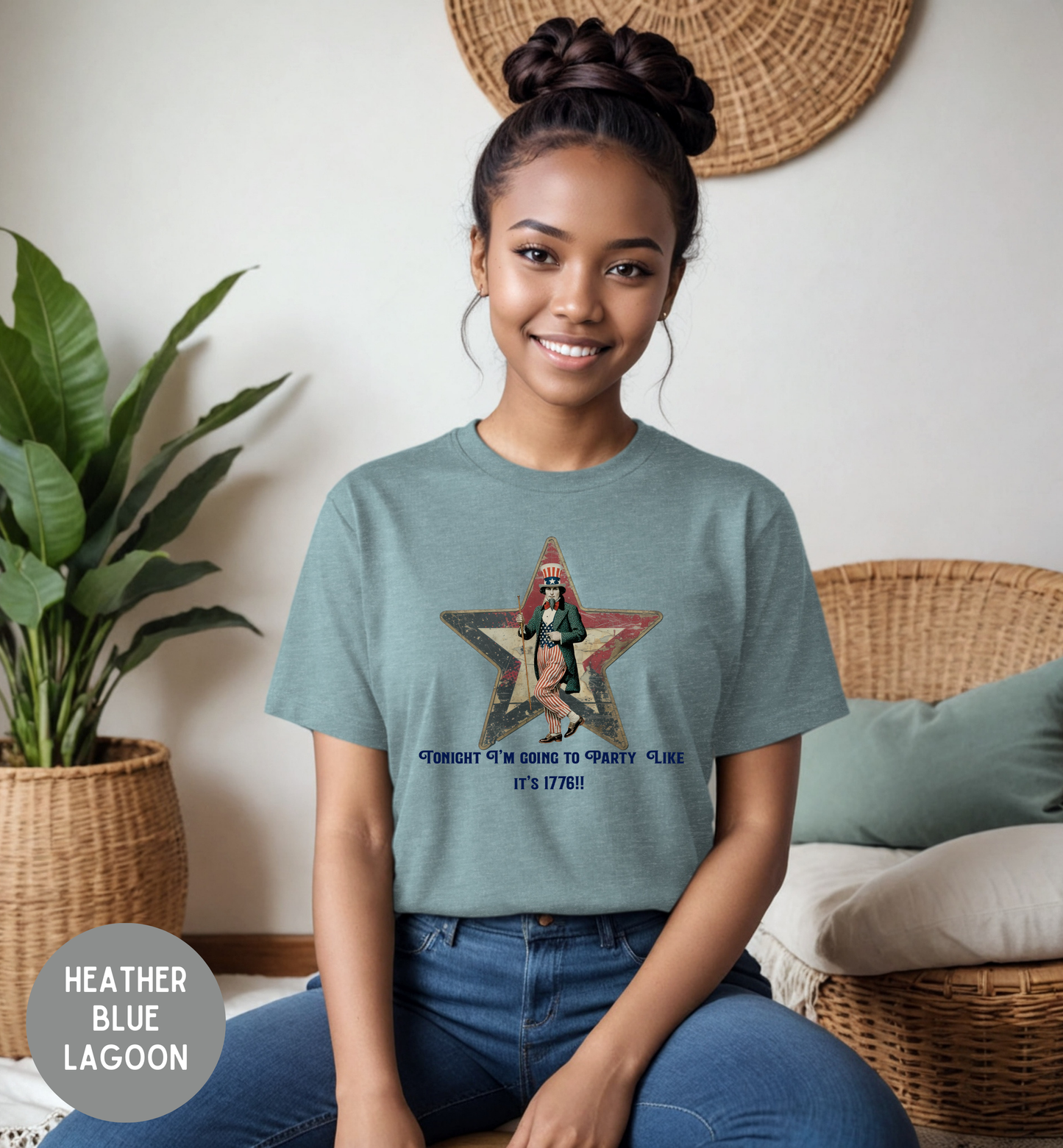 Tonight I'm Going to Party Like It's 1776 T-Shirt | Patriotic Uncle Sam | Funny 4th of July Tee | Vintage America Graphic | Unisex USA Shirt