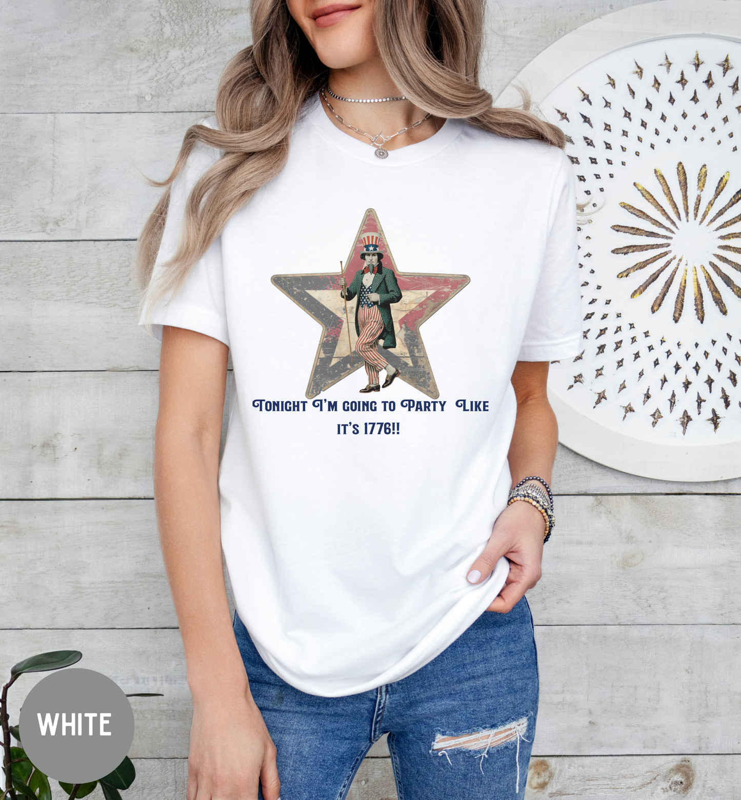 Tonight I'm Going to Party Like It's 1776 T-Shirt | Patriotic Uncle Sam | Funny 4th of July Tee | Vintage America Graphic | Unisex USA Shirt