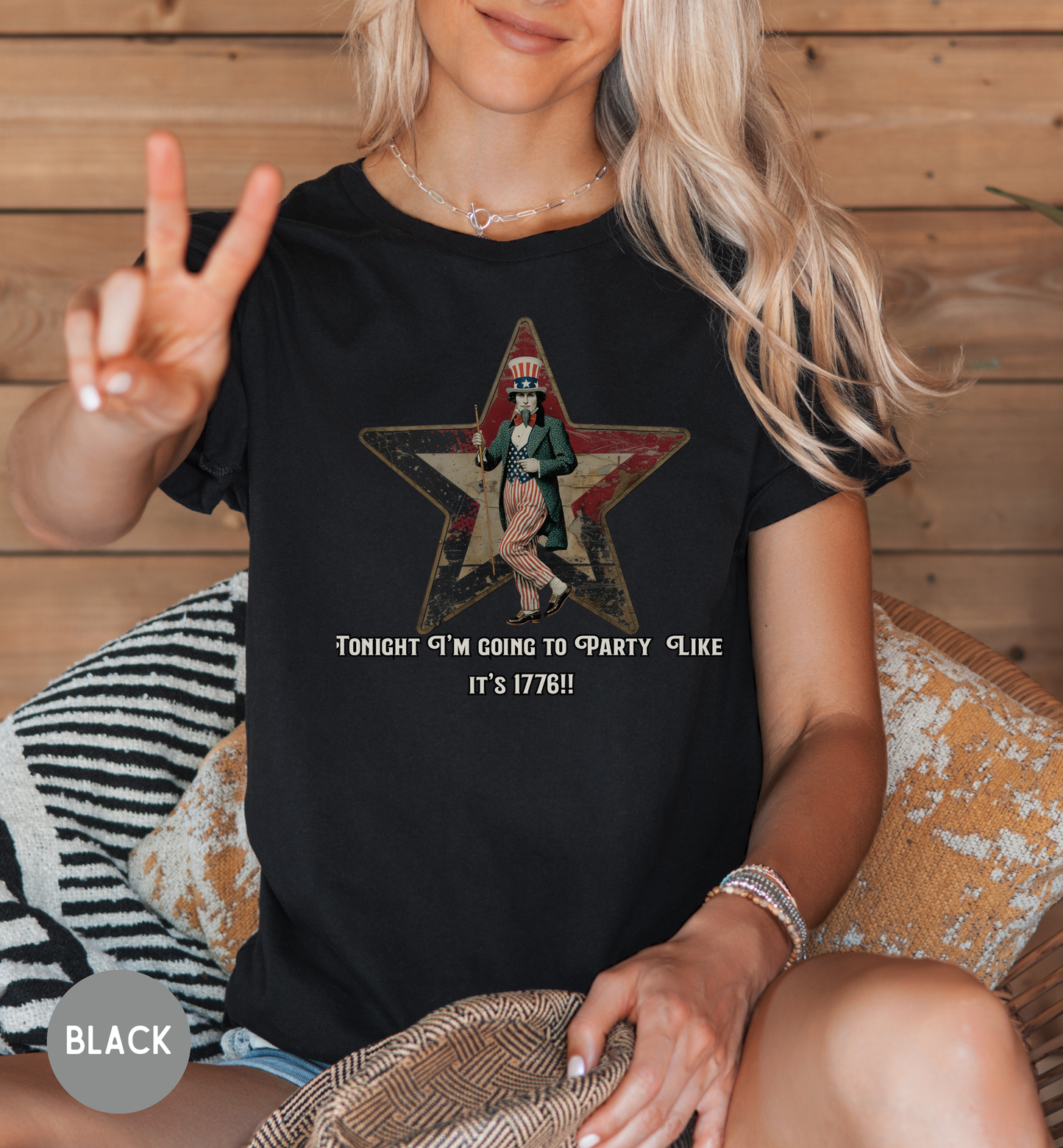Tonight I'm Going to Party Like It's 1776 T-Shirt | Patriotic Uncle Sam | Funny 4th of July Tee | Vintage America Graphic | Unisex USA Shirt