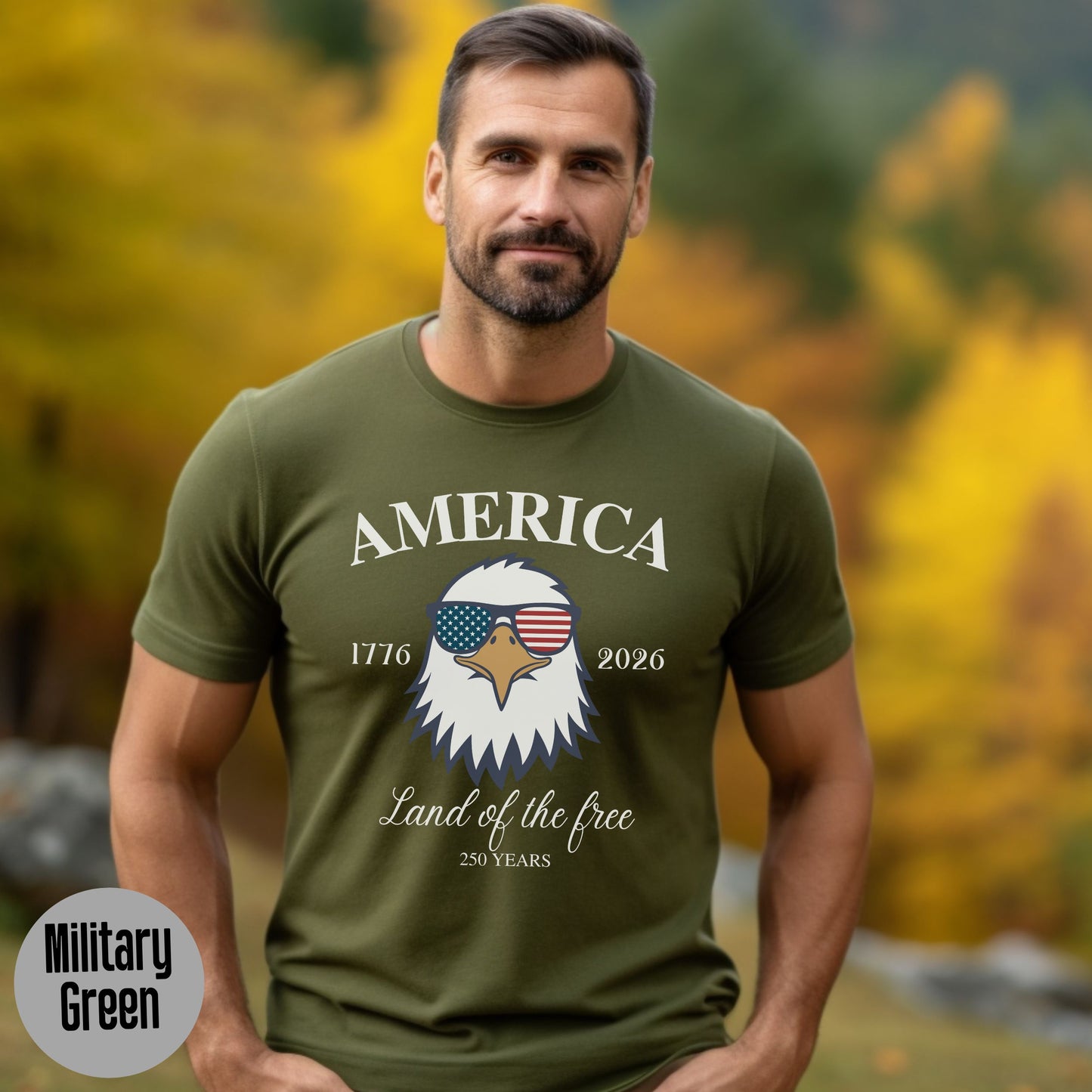 America 250th Anniversary Shirt, Patriotic Eagle tee, Land of the Free, USA Independence, Men's Patriotic shirt, Fourth of July, 1776 - 2026