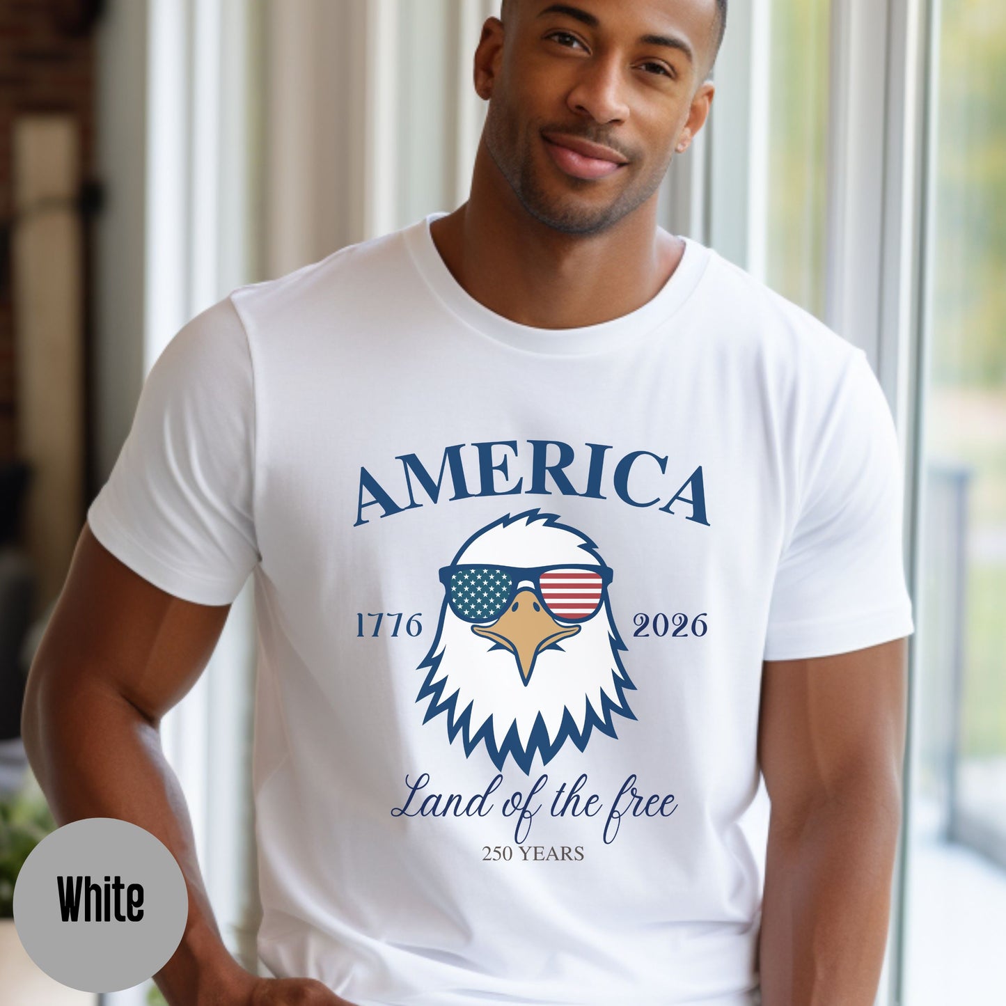 America 250th Anniversary Shirt, Patriotic Eagle tee, Land of the Free, USA Independence, Men's Patriotic shirt, Fourth of July, 1776 - 2026
