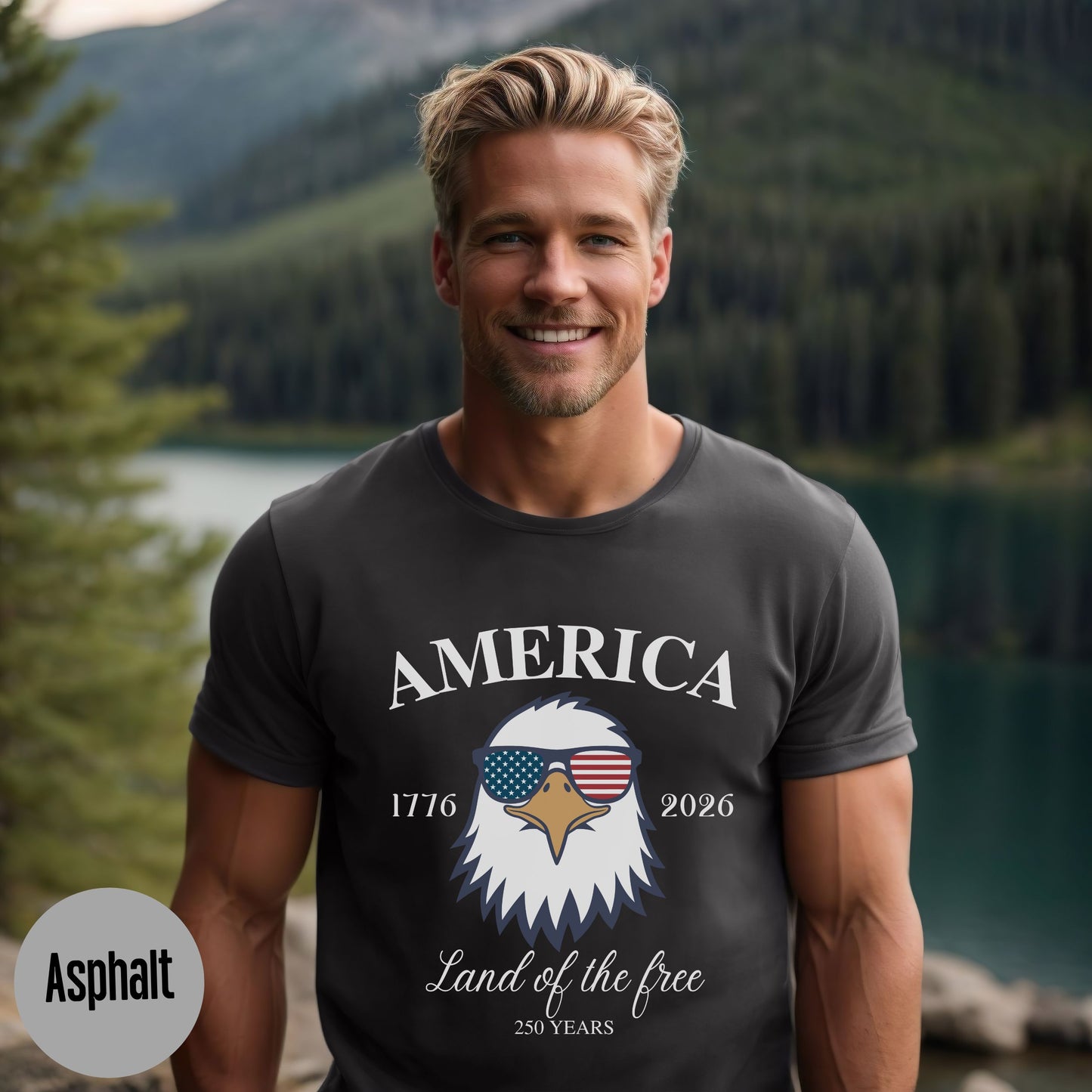 America 250th Anniversary Shirt, Patriotic Eagle tee, Land of the Free, USA Independence, Men's Patriotic shirt, Fourth of July, 1776 - 2026