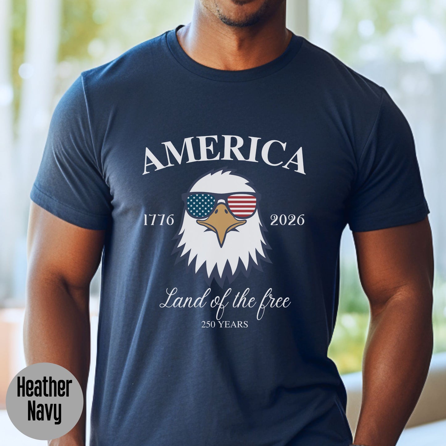 America 250th Anniversary Shirt, Patriotic Eagle tee, Land of the Free, USA Independence, Men's Patriotic shirt, Fourth of July, 1776 - 2026