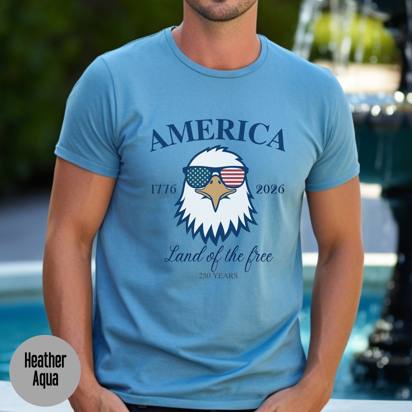 America 250th Anniversary Shirt, Patriotic Eagle tee, Land of the Free, USA Independence, Men's Patriotic shirt, Fourth of July, 1776 - 2026