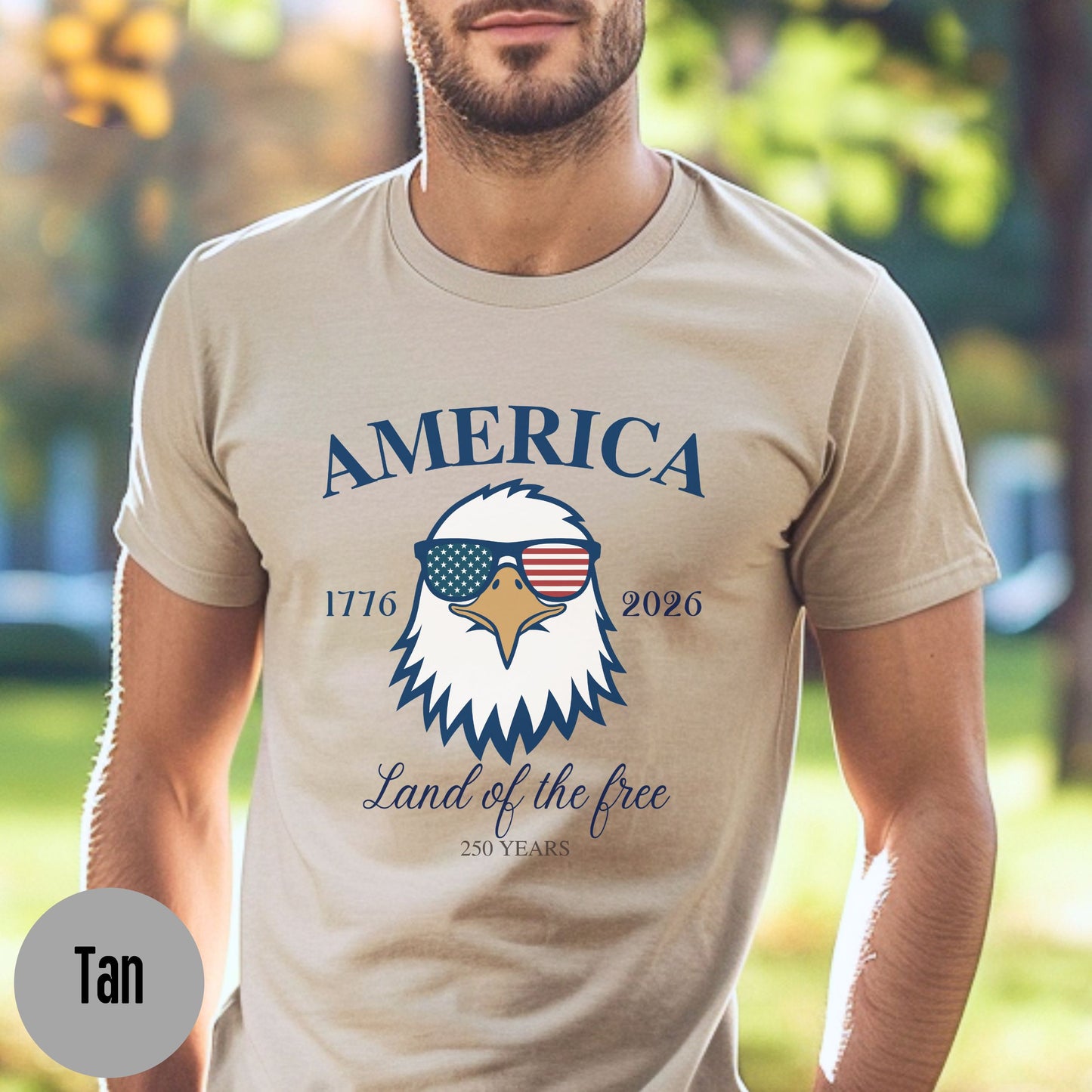 America 250th Anniversary Shirt, Patriotic Eagle tee, Land of the Free, USA Independence, Men's Patriotic shirt, Fourth of July, 1776 - 2026