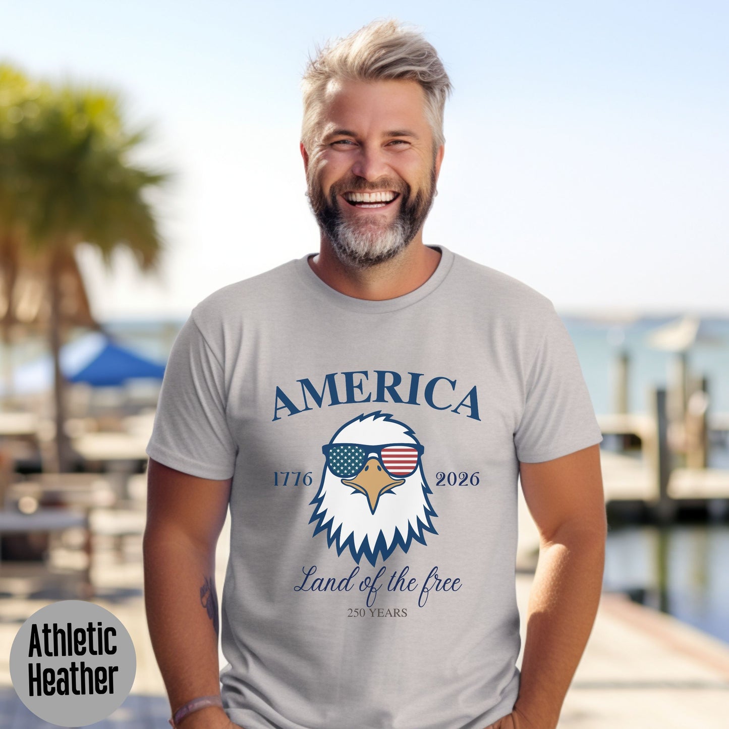 America 250th Anniversary Shirt, Patriotic Eagle tee, Land of the Free, USA Independence, Men's Patriotic shirt, Fourth of July, 1776 - 2026