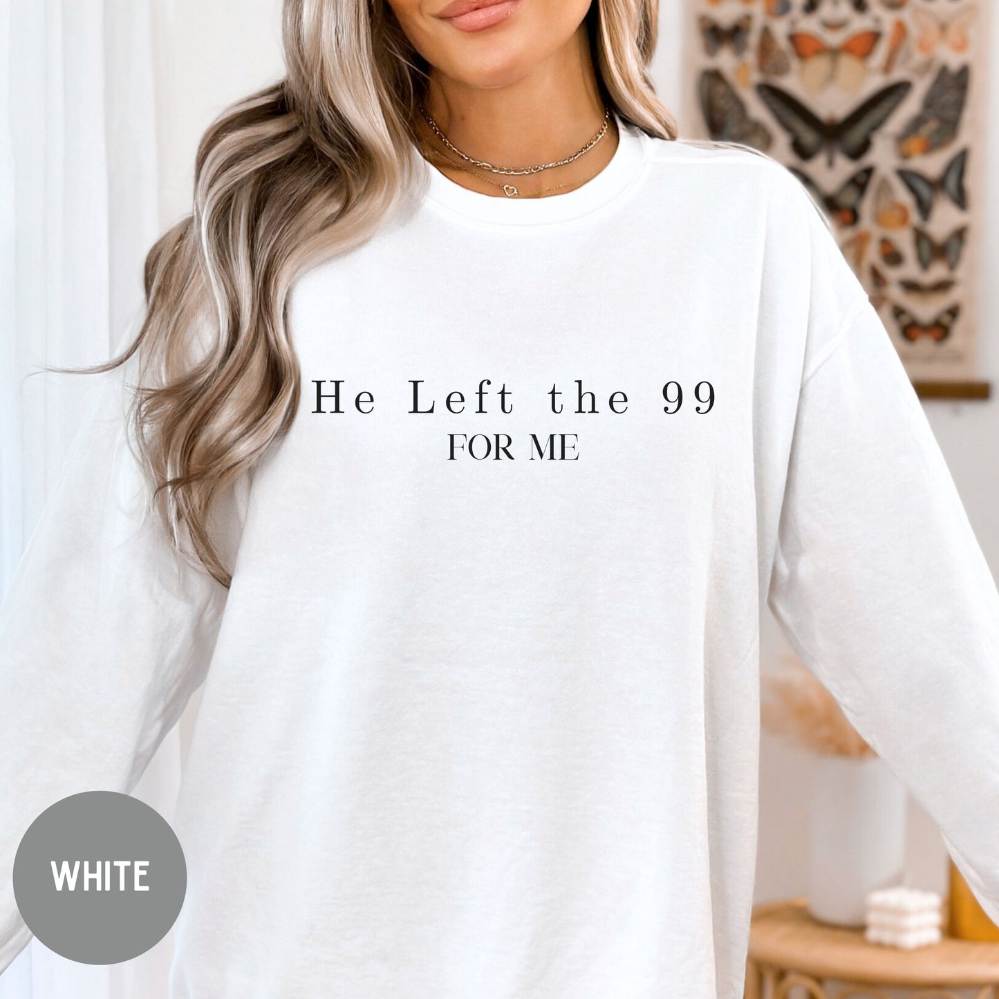 He left the 99 sweatshirt, Jesus shirt,faith shirt, Baptism gift, Church group shirt, Christian gift, Christian sweaters, scripture shirt.