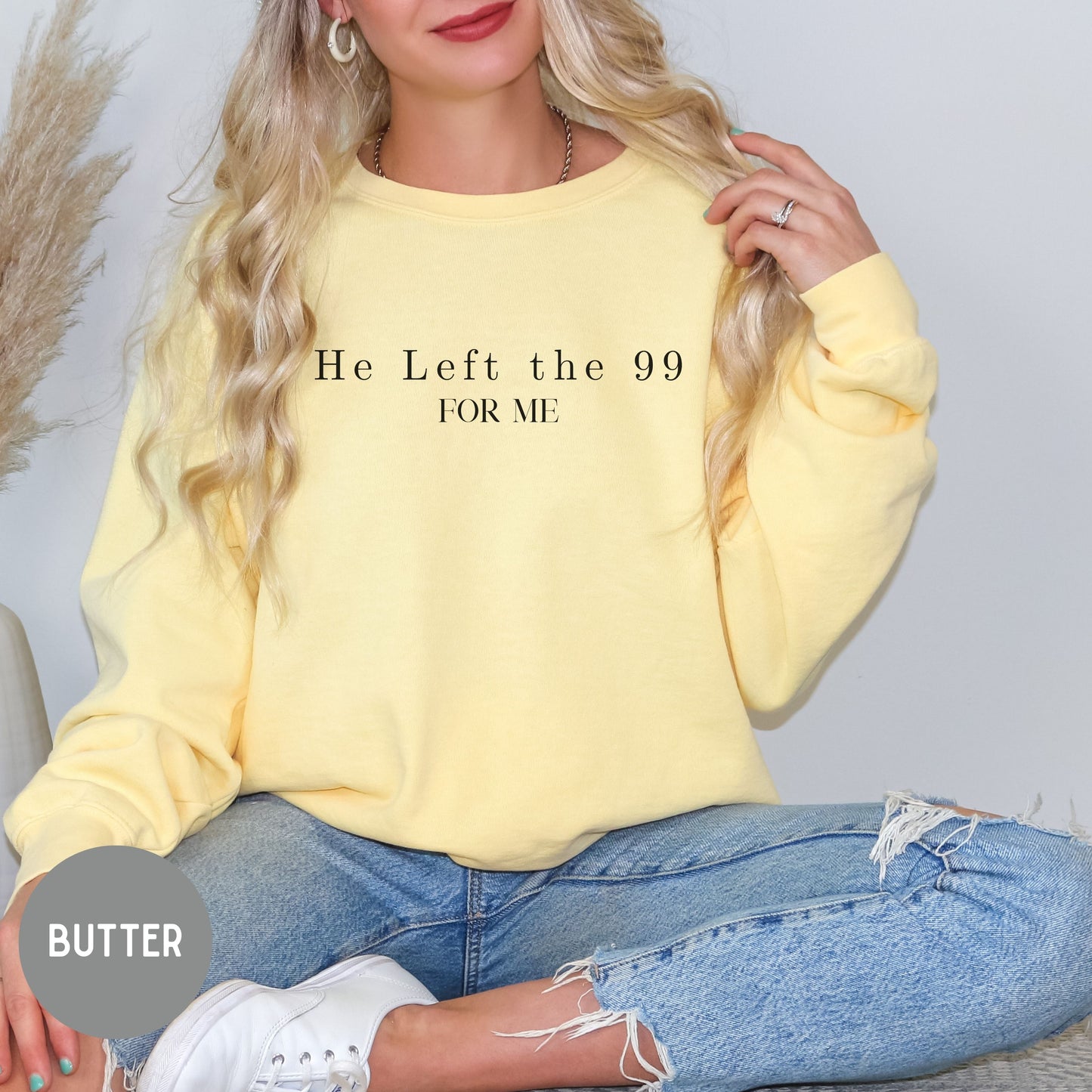 He left the 99 sweatshirt, Jesus shirt,faith shirt, Baptism gift, Church group shirt, Christian gift, Christian sweaters, scripture shirt.