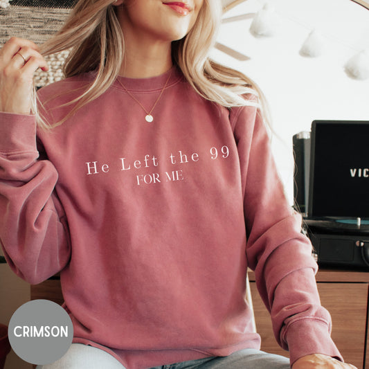 He left the 99 sweatshirt, Jesus shirt,faith shirt, Baptism gift, Church group shirt, Christian gift, Christian sweaters, scripture shirt.