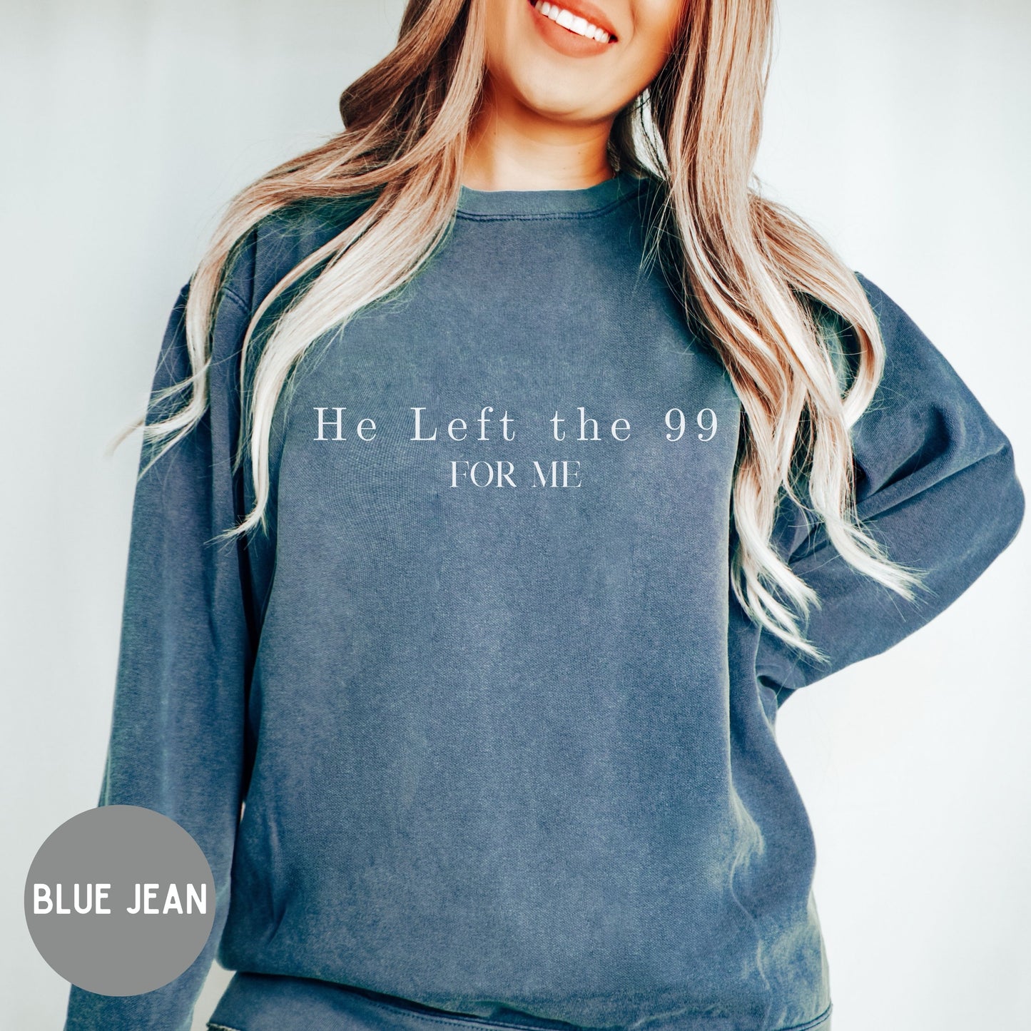 He left the 99 sweatshirt, Jesus shirt,faith shirt, Baptism gift, Church group shirt, Christian gift, Christian sweaters, scripture shirt.