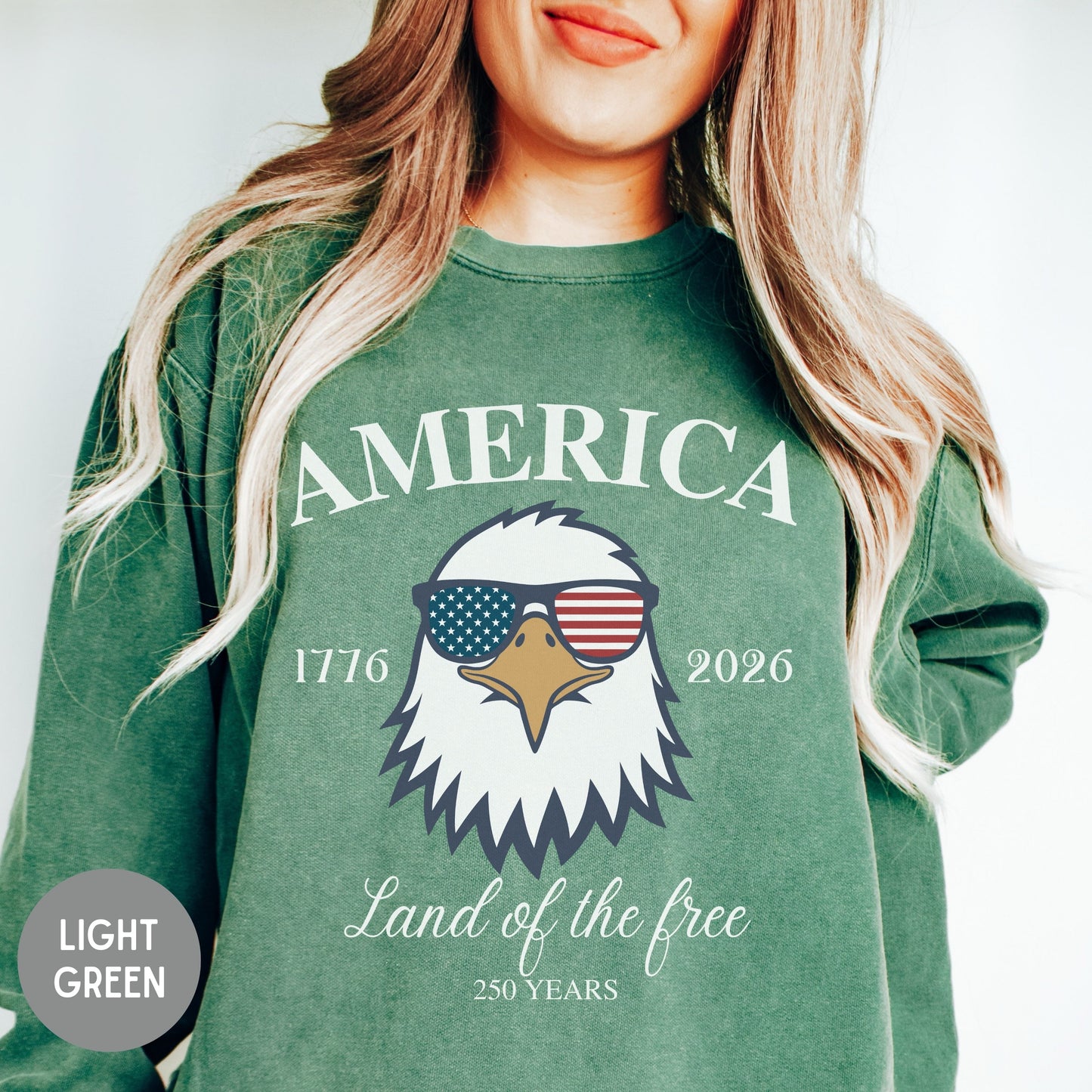 Land of the Free, America 1776-2026 Sweater, Red White Blue, American Eagle Tee, Fourth of July Shirt, Patriotic tee, Stars & Stripes, USA