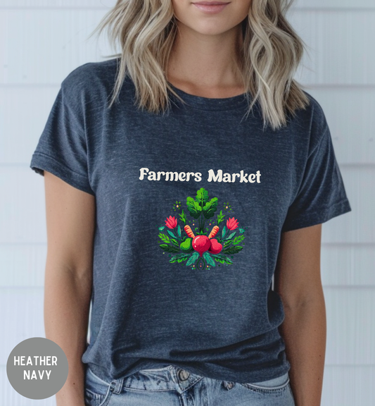 Farmers Market T-Shirt | Fresh Produce Garden Shirt | Vegetable Floral Graphic Tee | Cottagecore Farm Shirt | Unisex Market Lover Top