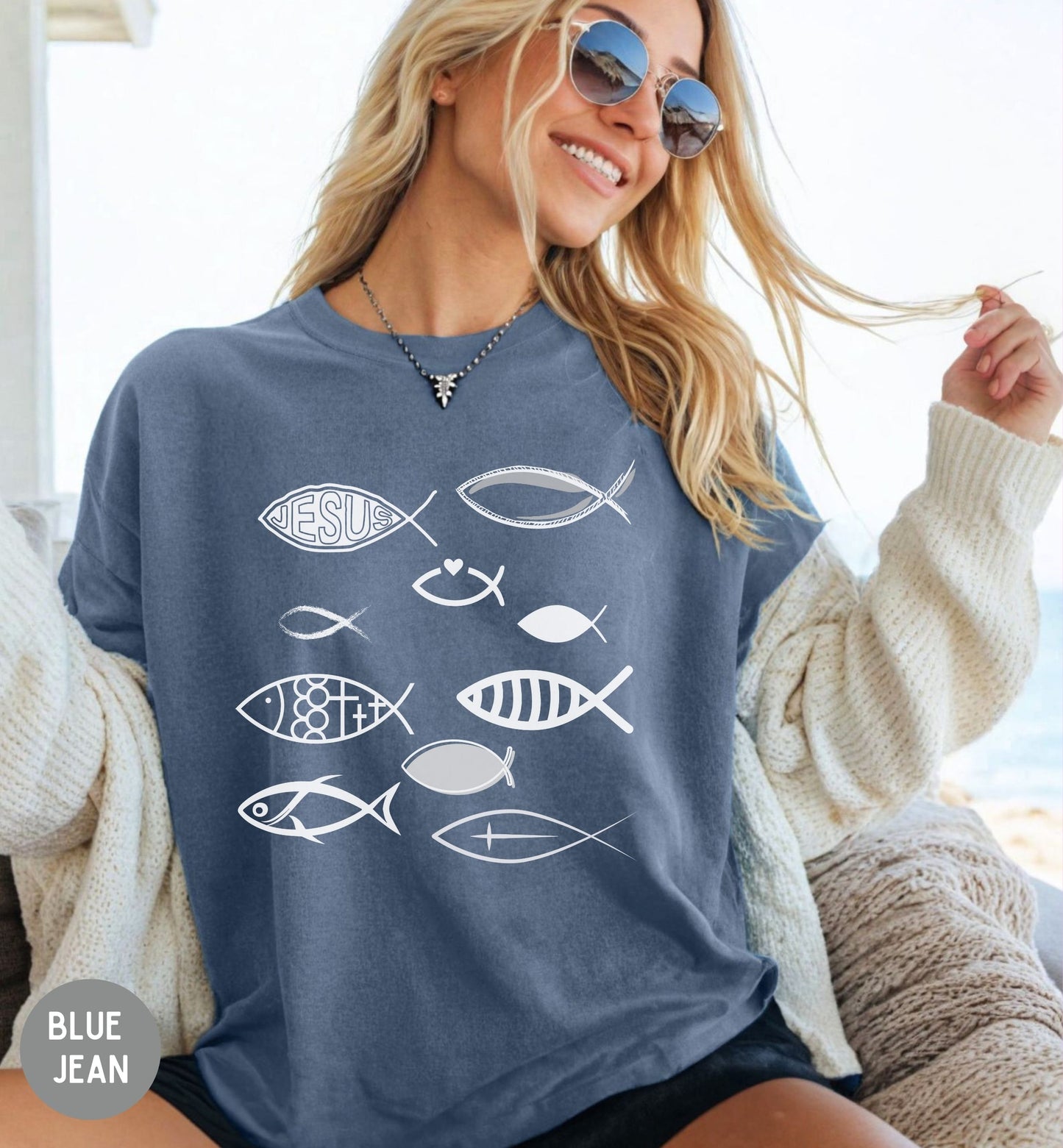 Jesus fish, Bible story -Jesus feeds the 5000, Christian t-shirt, Religious apparel, Faith shirt, Inspirational bible tee, Christian gift.