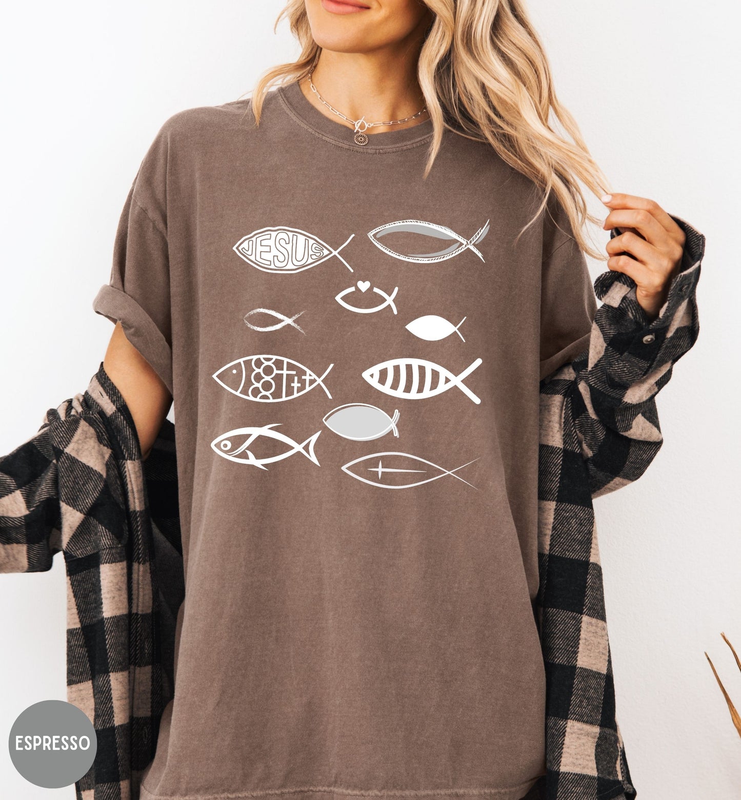Jesus fish, Bible story -Jesus feeds the 5000, Christian t-shirt, Religious apparel, Faith shirt, Inspirational bible tee, Christian gift.