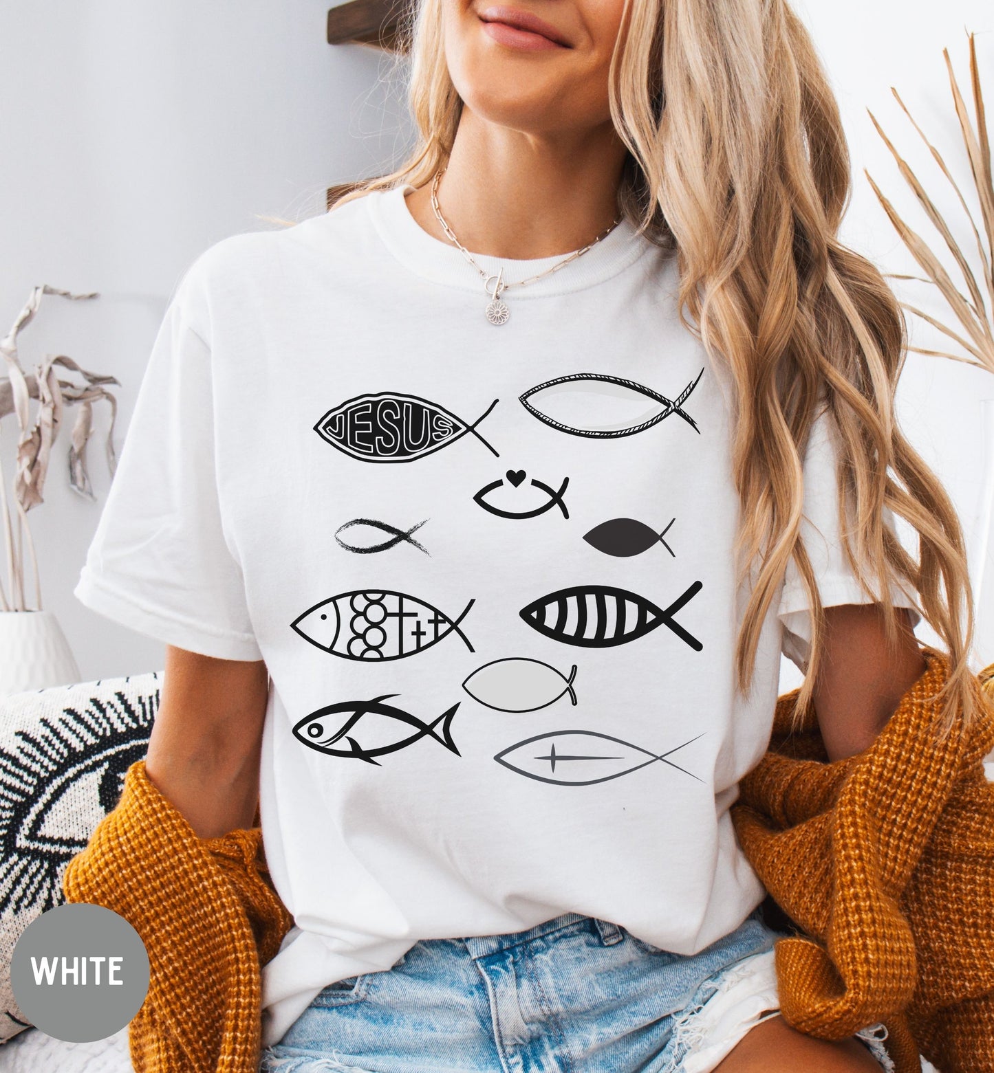 Jesus fish, Bible story -Jesus feeds the 5000, Christian t-shirt, Religious apparel, Faith shirt, Inspirational bible tee, Christian gift.