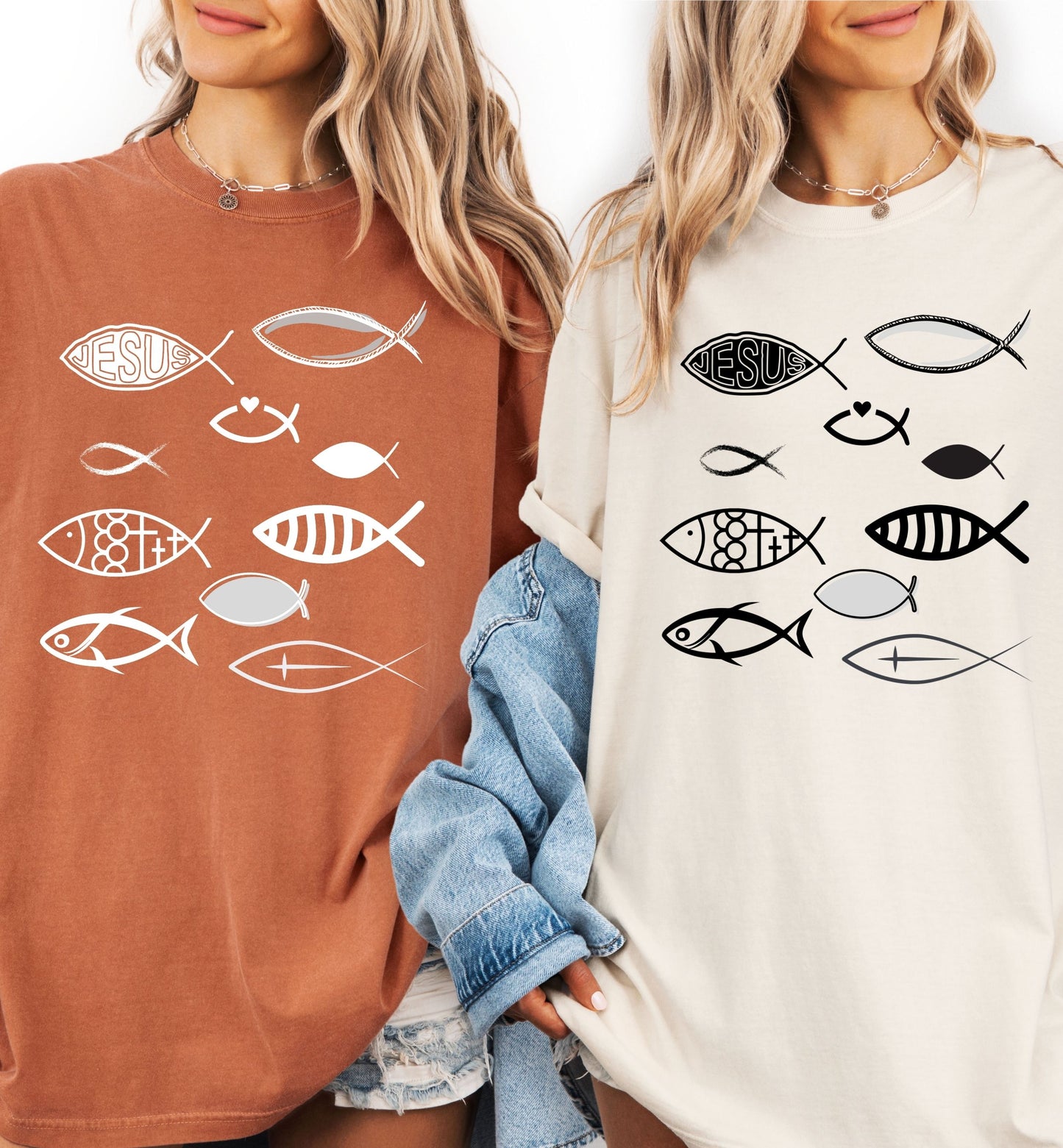Jesus fish, Bible story -Jesus feeds the 5000, Christian t-shirt, Religious apparel, Faith shirt, Inspirational bible tee, Christian gift.