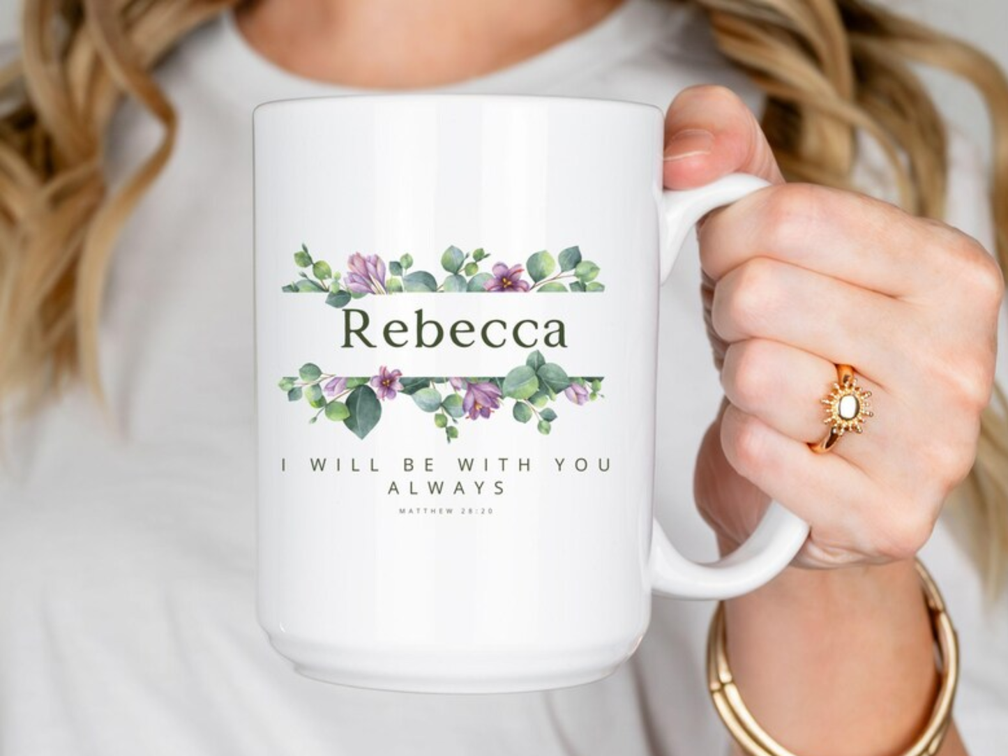 Personalized name Coffee mug. Floral mug, Faith mugs, Bible verse mugs, Custom name gifts, Cristian mug, Inspirational gifts, mugs for her.