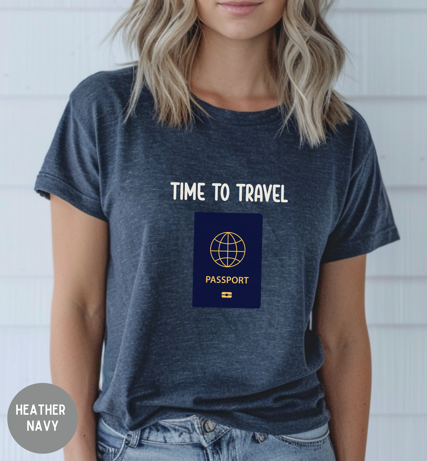Time to Travel T-Shirt | Passport Graphic Tee | Travel Lover Shirt | Adventure Quote Top | Wanderlust Unisex Travel Tee