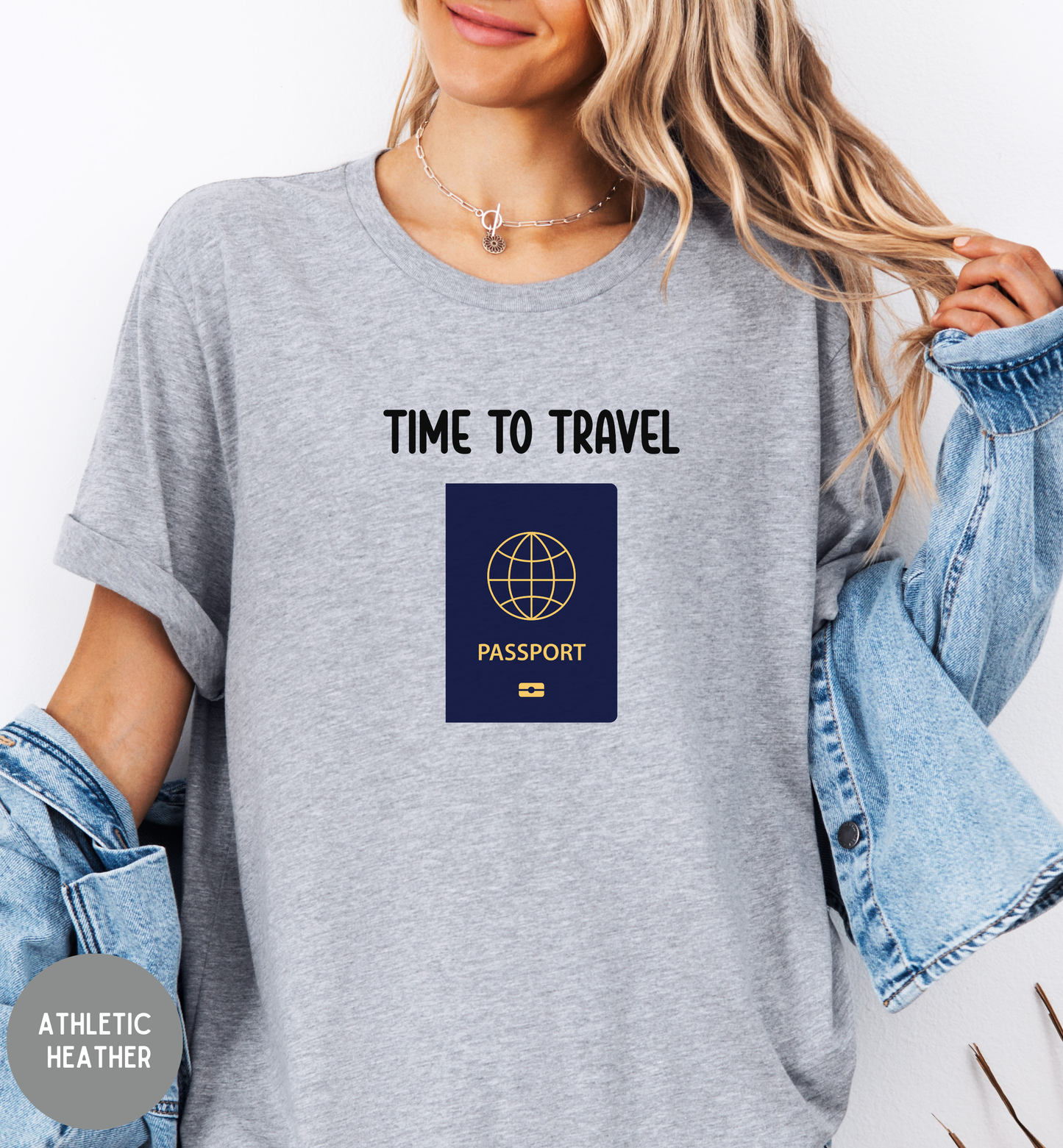 Time to Travel T-Shirt | Passport Graphic Tee | Travel Lover Shirt | Adventure Quote Top | Wanderlust Unisex Travel Tee