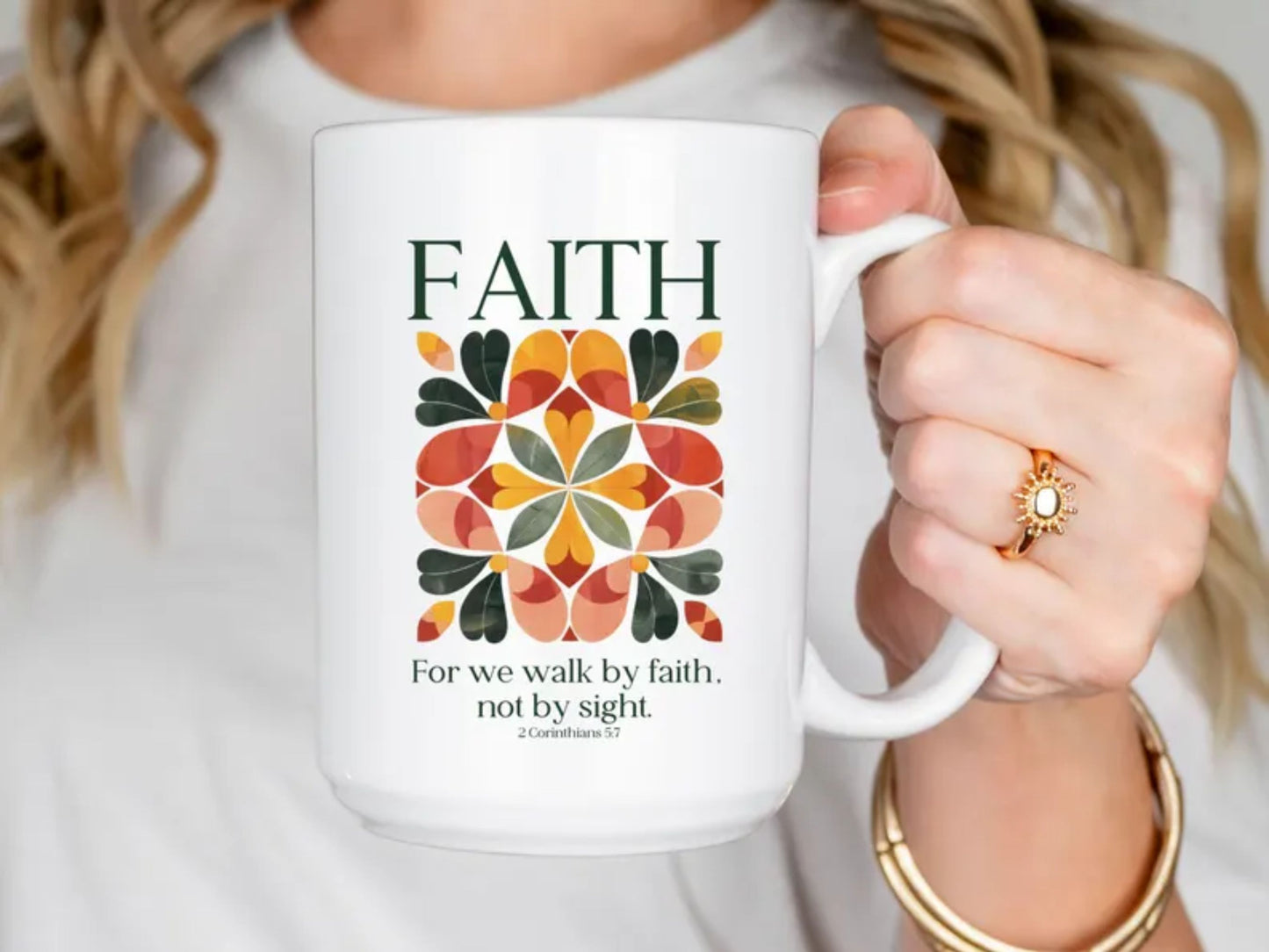 Faith Hope Love, Bible verse mugs, Faith gift mugs, Nature mug, Botanical tea cup,  mug gift, Christian mugs, Religious gifts, Gift for her.