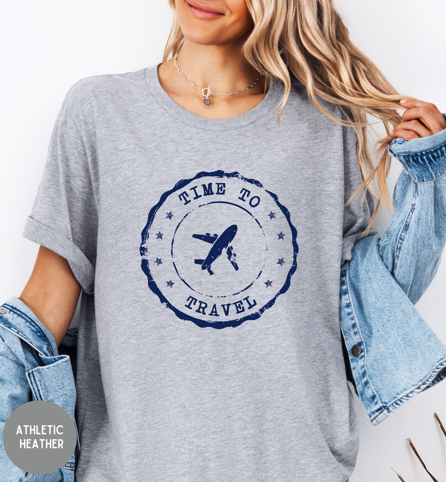 Time to Travel T-Shirt | Vintage Travel Stamp Tee | Wanderlust Graphic Shirt | Adventure Lover Top | Unisex Passport Style Tee