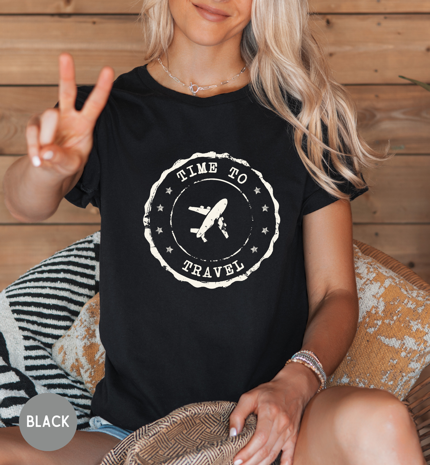 Time to Travel T-Shirt | Vintage Travel Stamp Tee | Wanderlust Graphic Shirt | Adventure Lover Top | Unisex Passport Style Tee